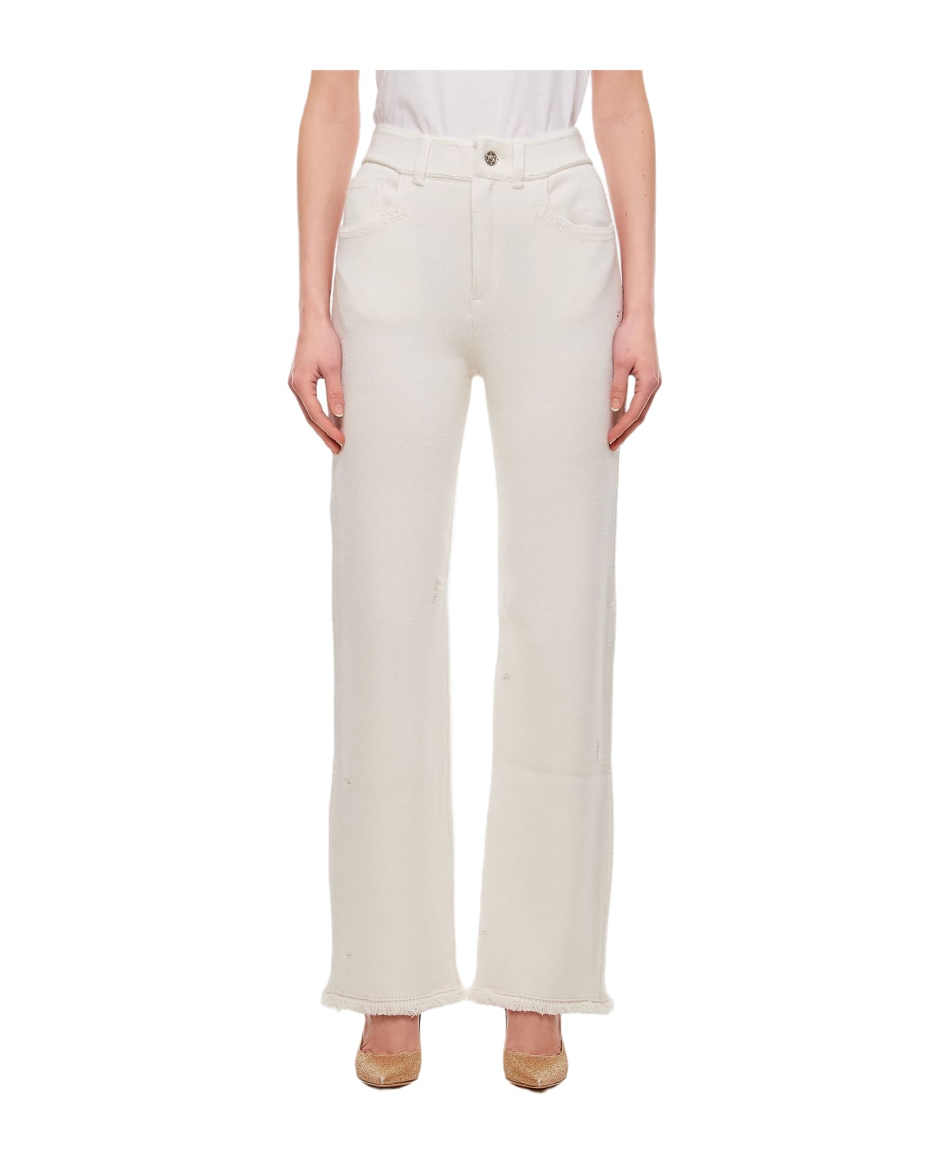 Barrie Cashmere Straight Pants - White