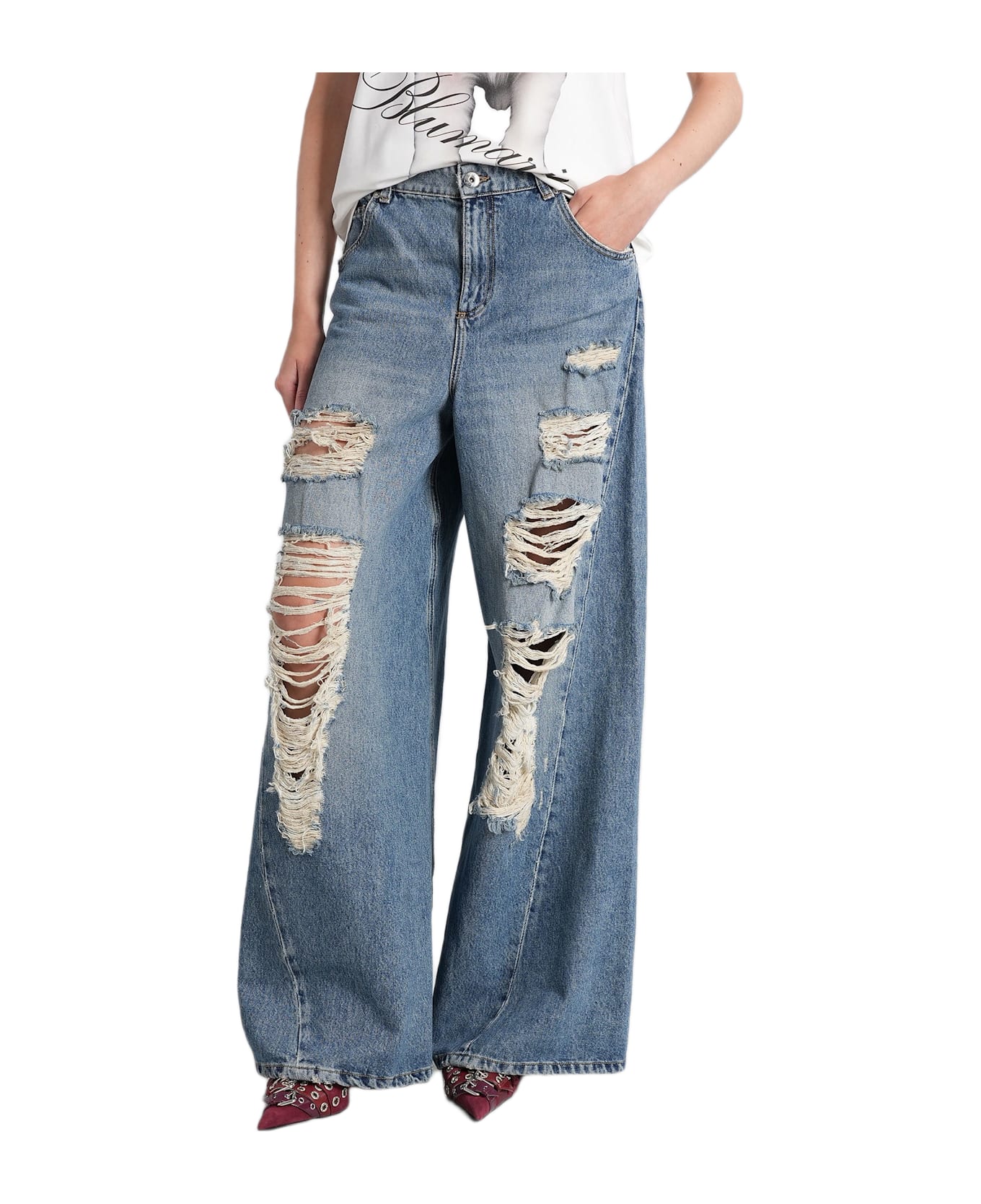 Blumarine Jeans In Blue Cotton - blue