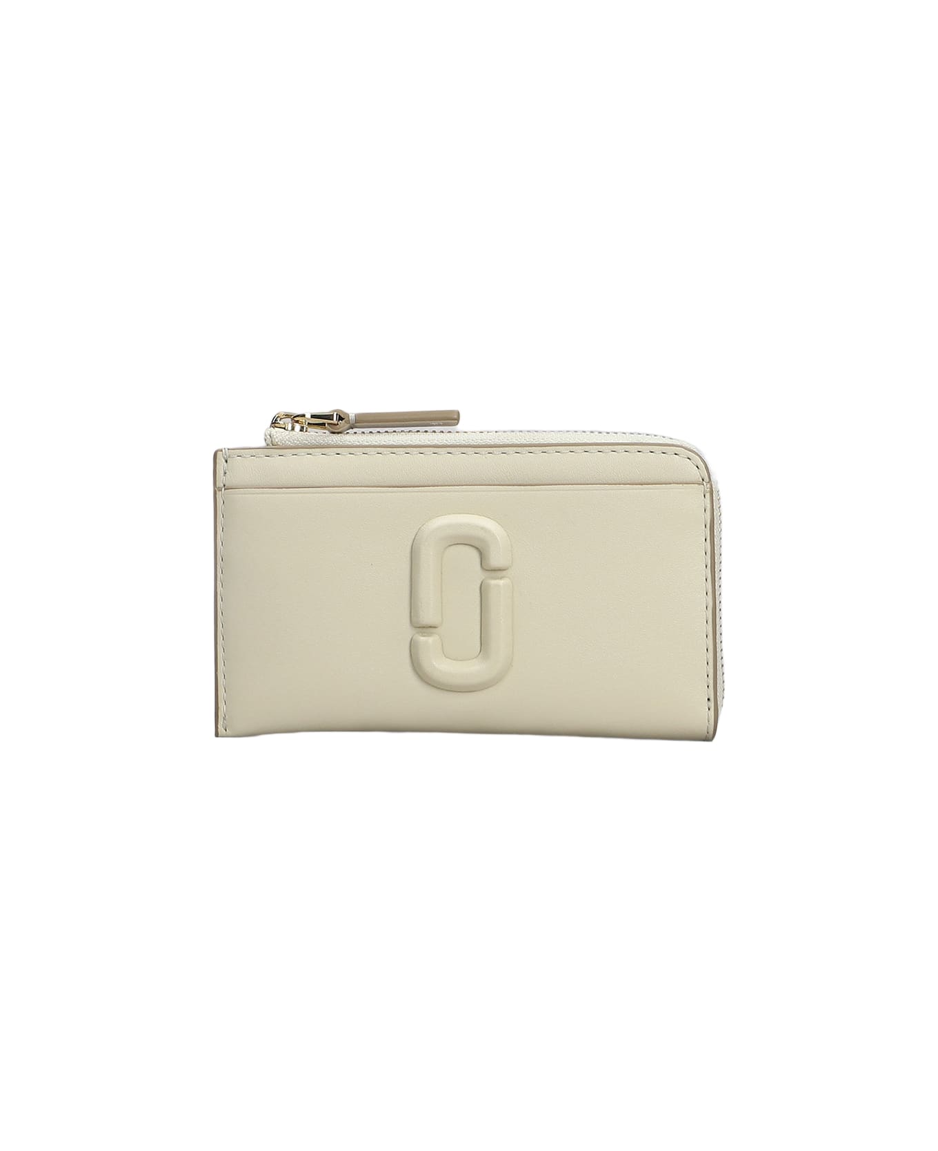 Marc Jacobs The Top Zip Wallet Wallet In Beige Leather - beige