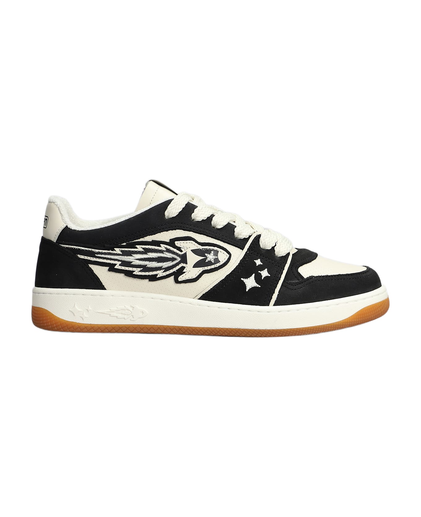 Enterprise Japan Egg Rocket Sneakers In Beige Suede And Leather - beige