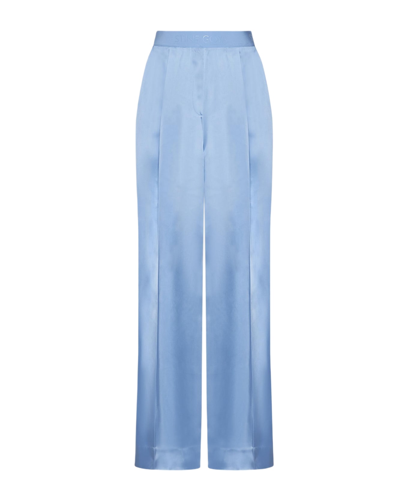 Stine Goya Ciara Viscose Satin Trousers - Azzurro