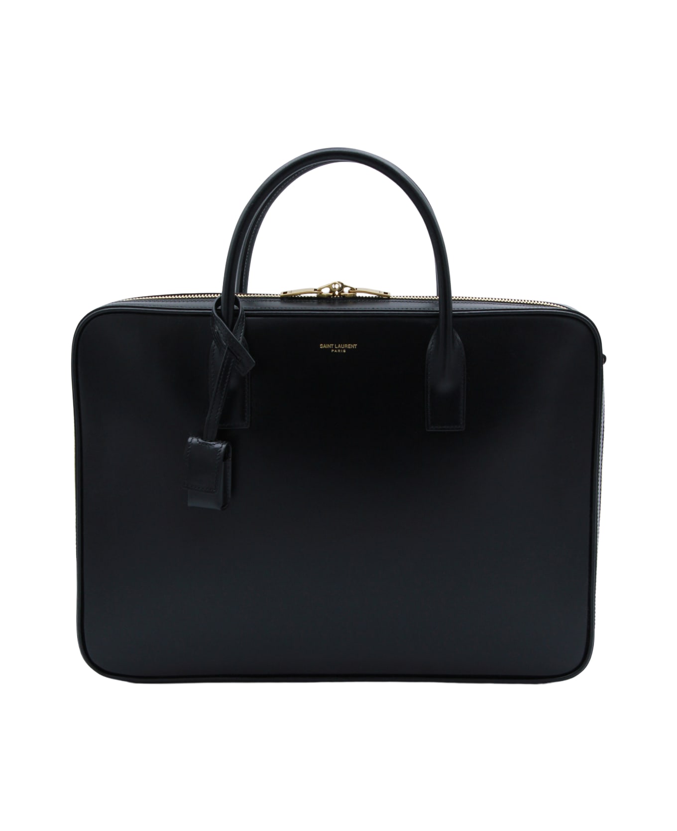 Saint Laurent Black Leather Sac De Jour Large Top Handle Bag - Black