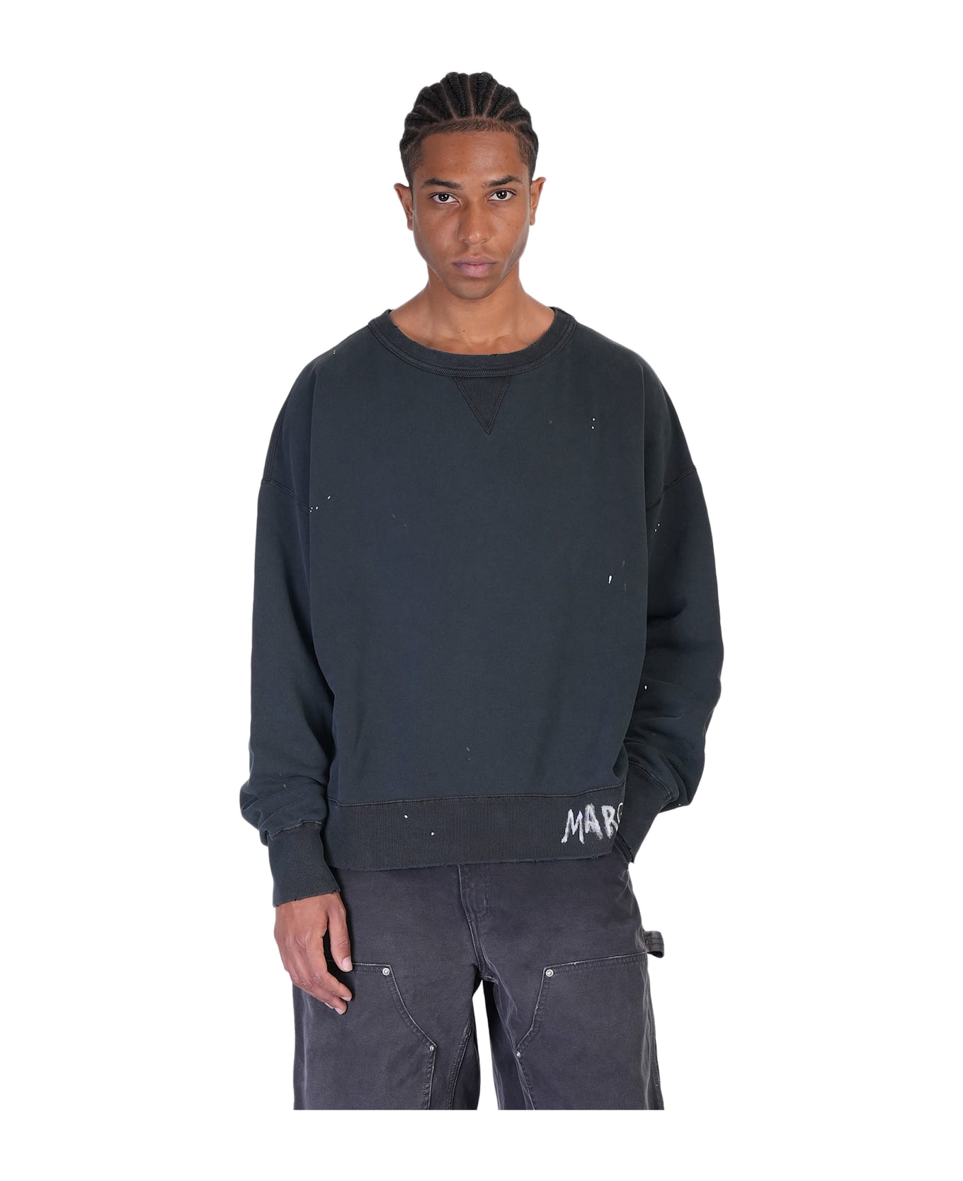 Maison Margiela Sweatshirt In Black Cotton - black