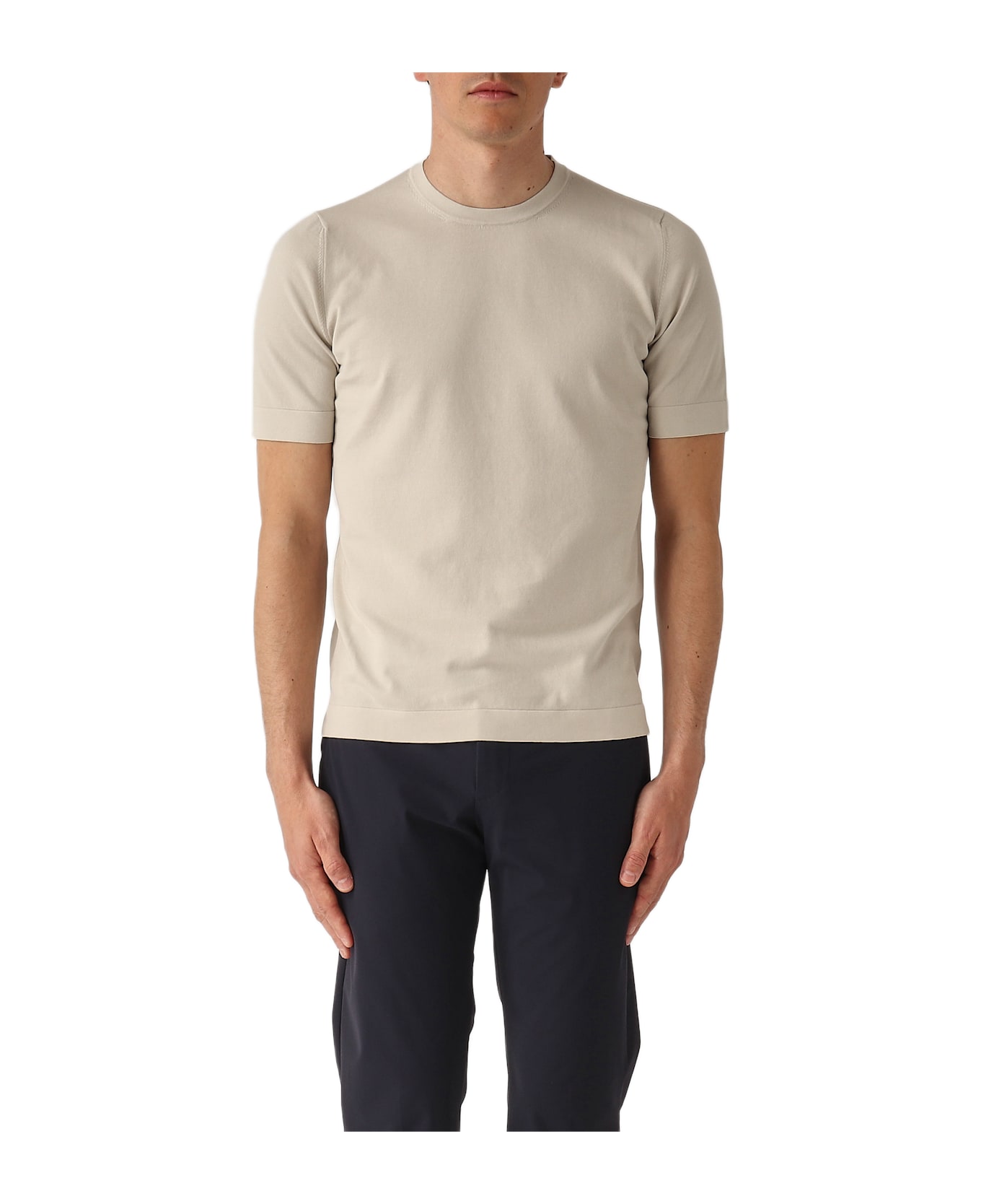 Gran Sasso T-shirt M/c Retta In Filo Cotone Organico T-shirt - BEIGE