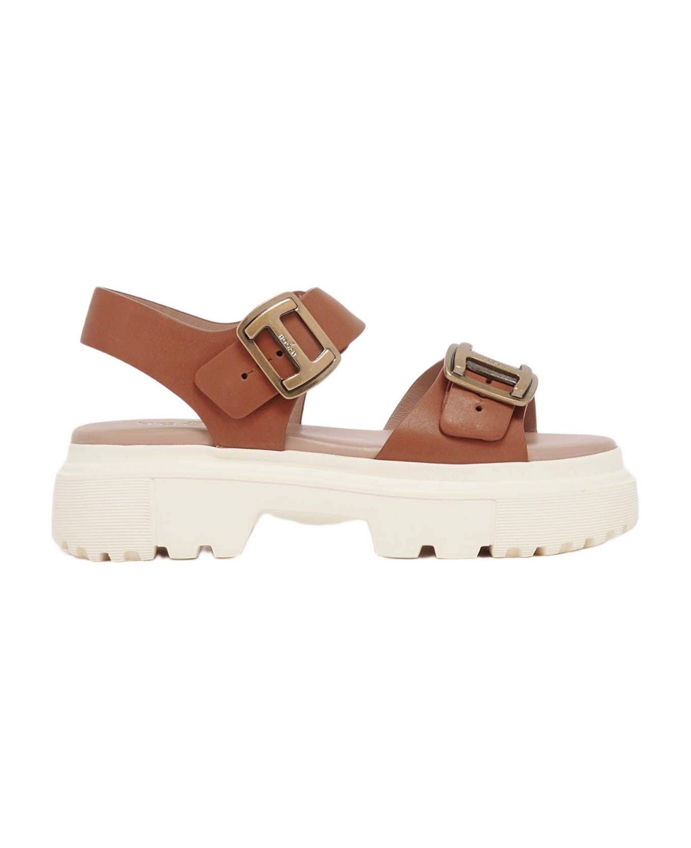 Hogan Sandal With Two Buckles - CUOIO SCURO
