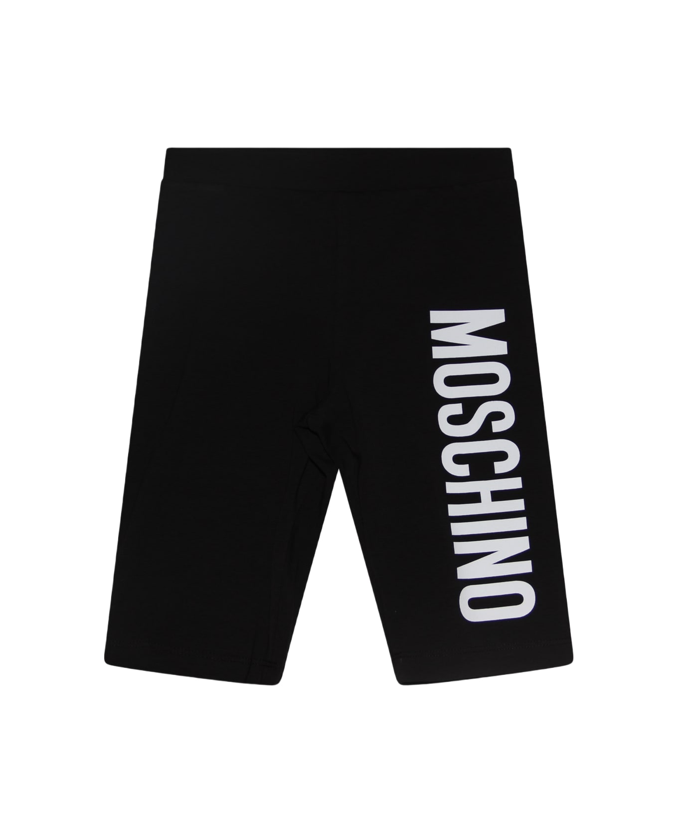 Moschino Black And White Cotton Blend Shorts - Black