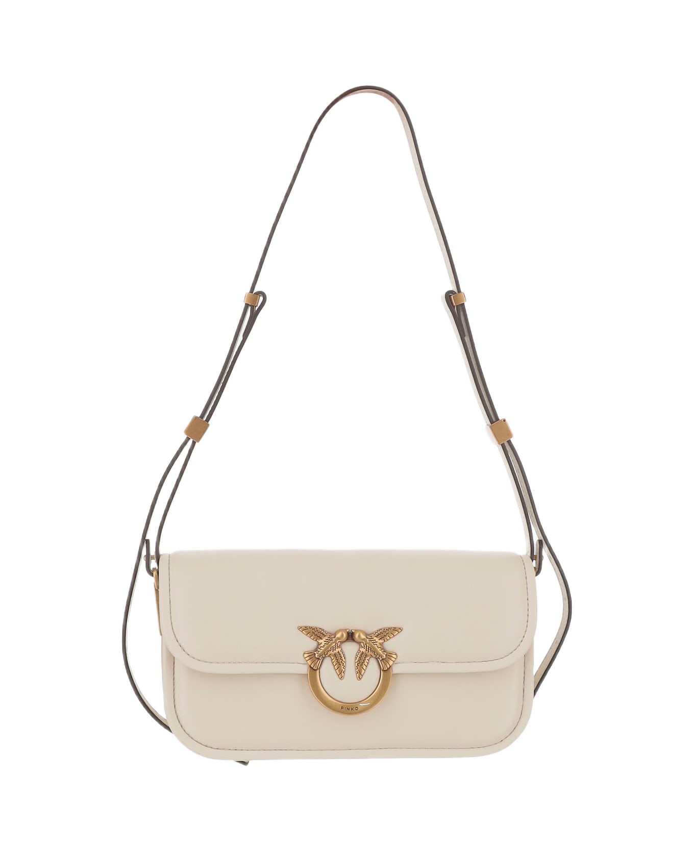 Pinko Love Bag Box Shoulder Bag In Nappa Leather - WHITE