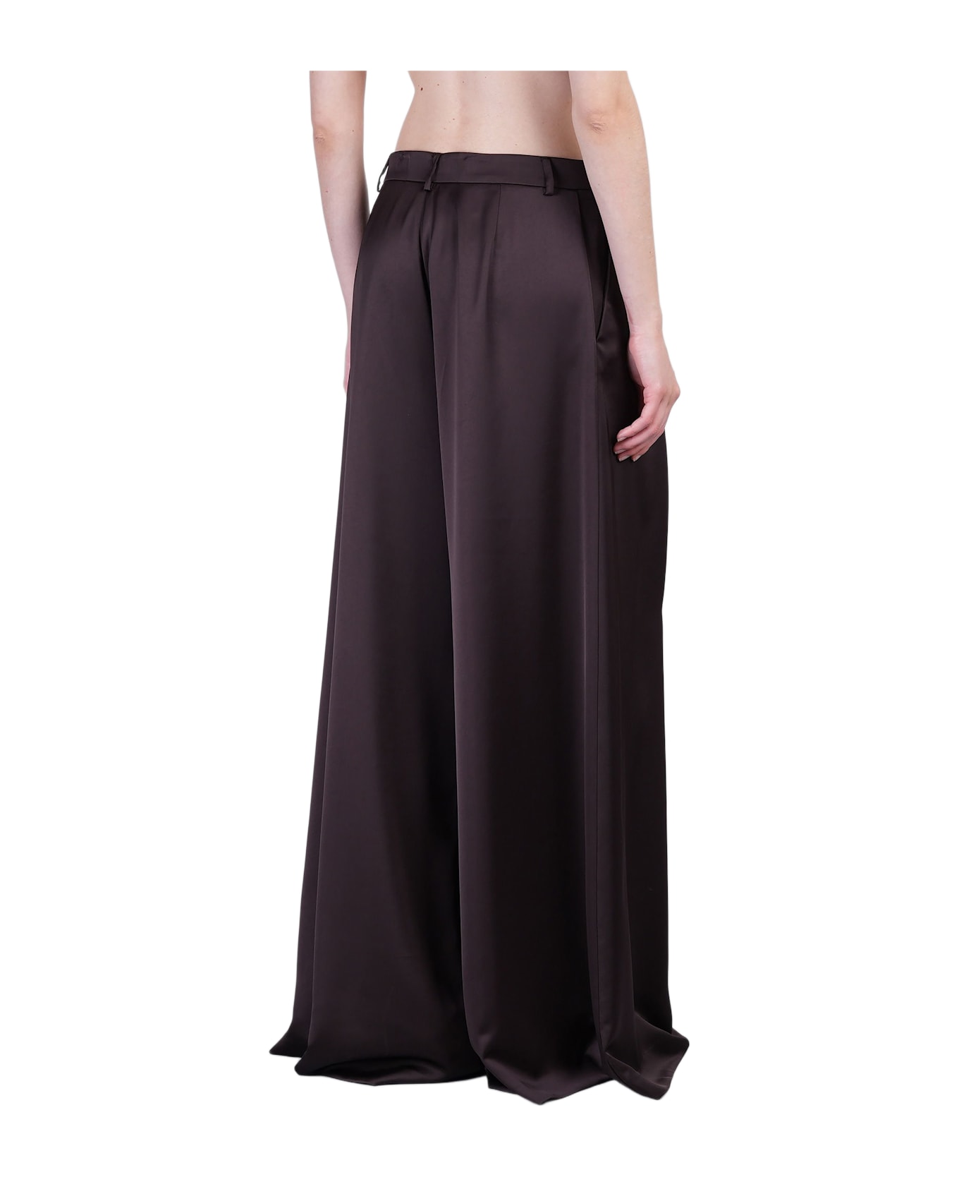 The Andamane Tara Pants In Brown Polyester - brown