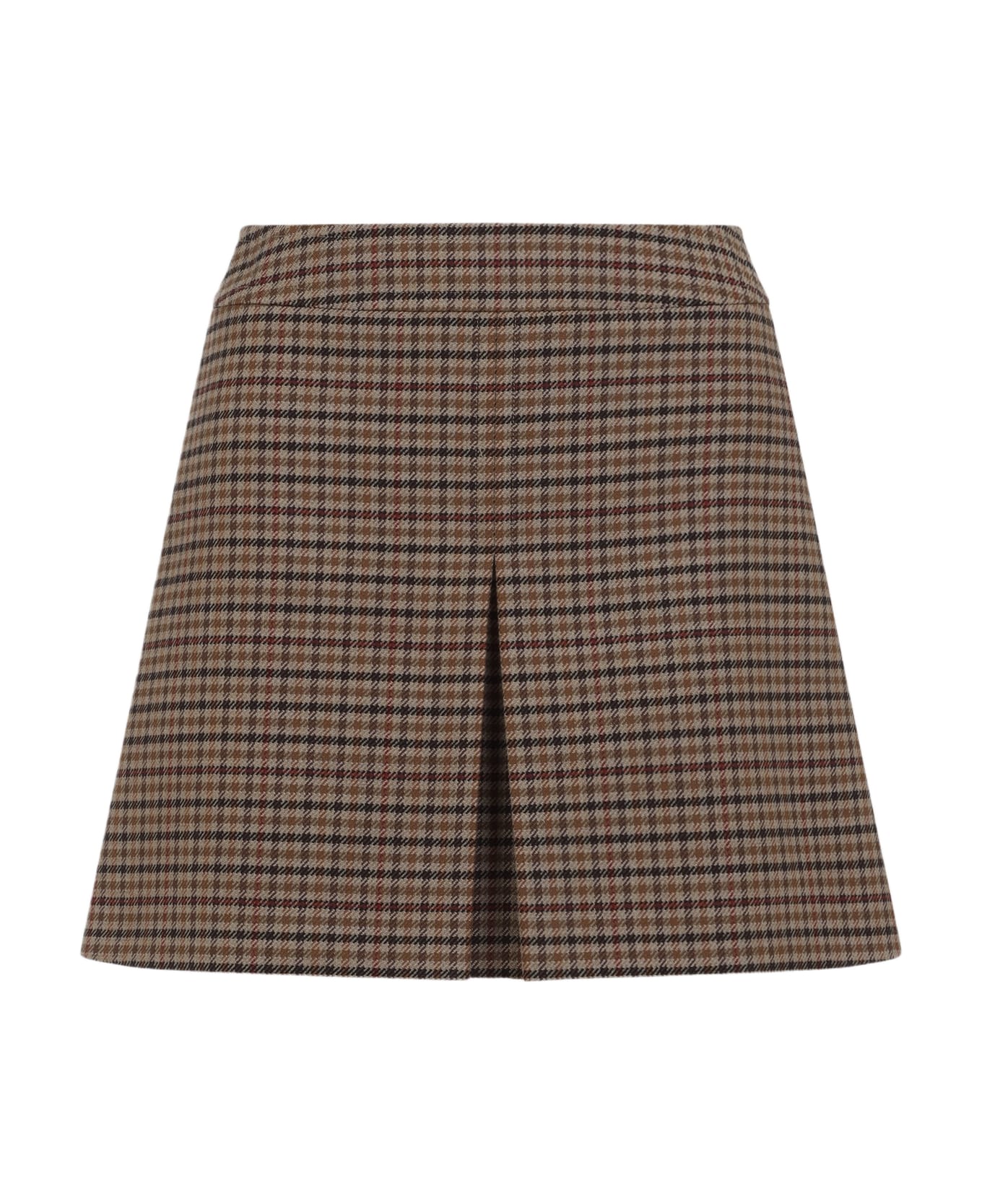 Celine Wool Mini Skirt - Np Beige Noisette Noir