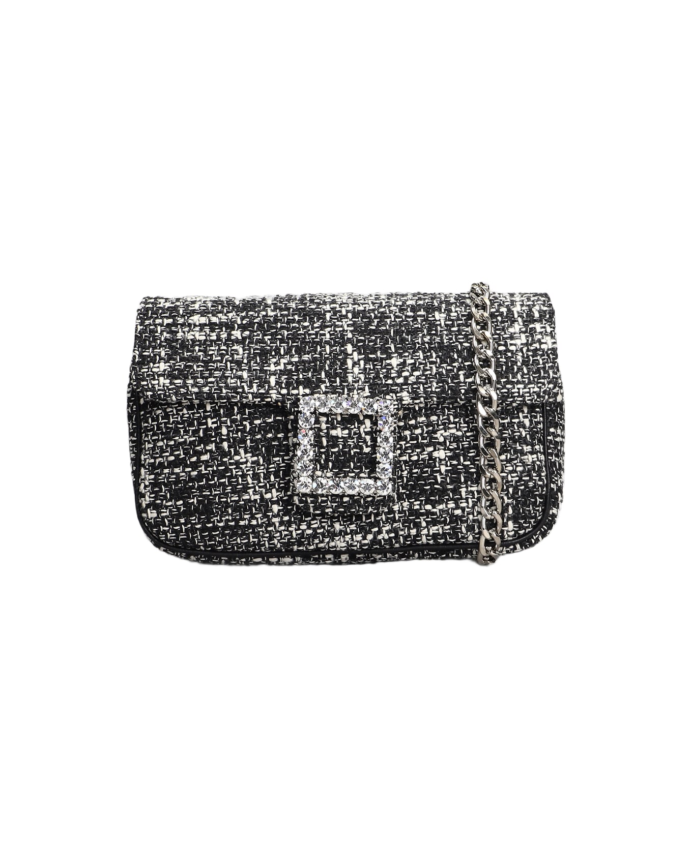 Roberto Festa Lunette Shoulder Bag In Black Wool - black