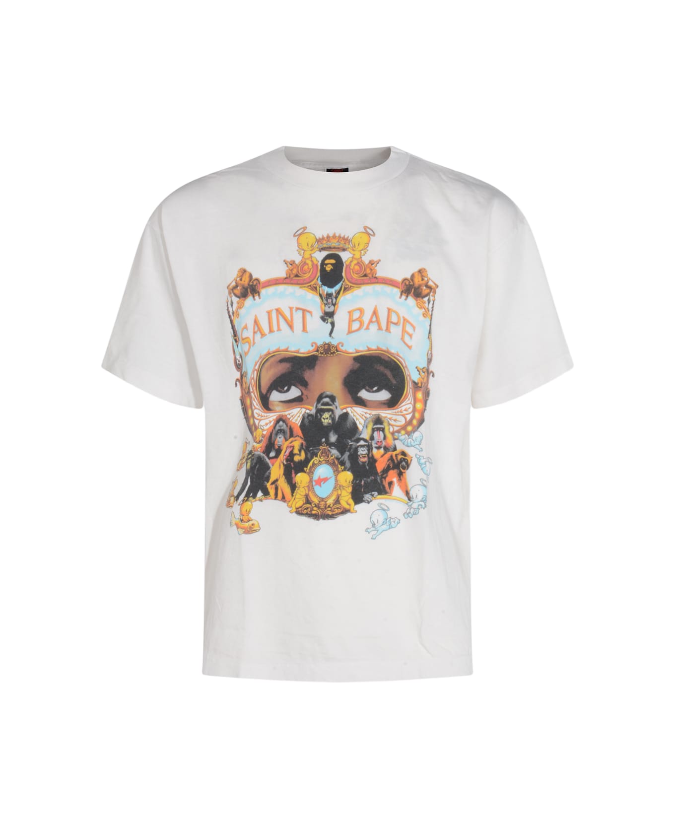 SAINT Mxxxxxx White Cotton Bape T-shirt - White