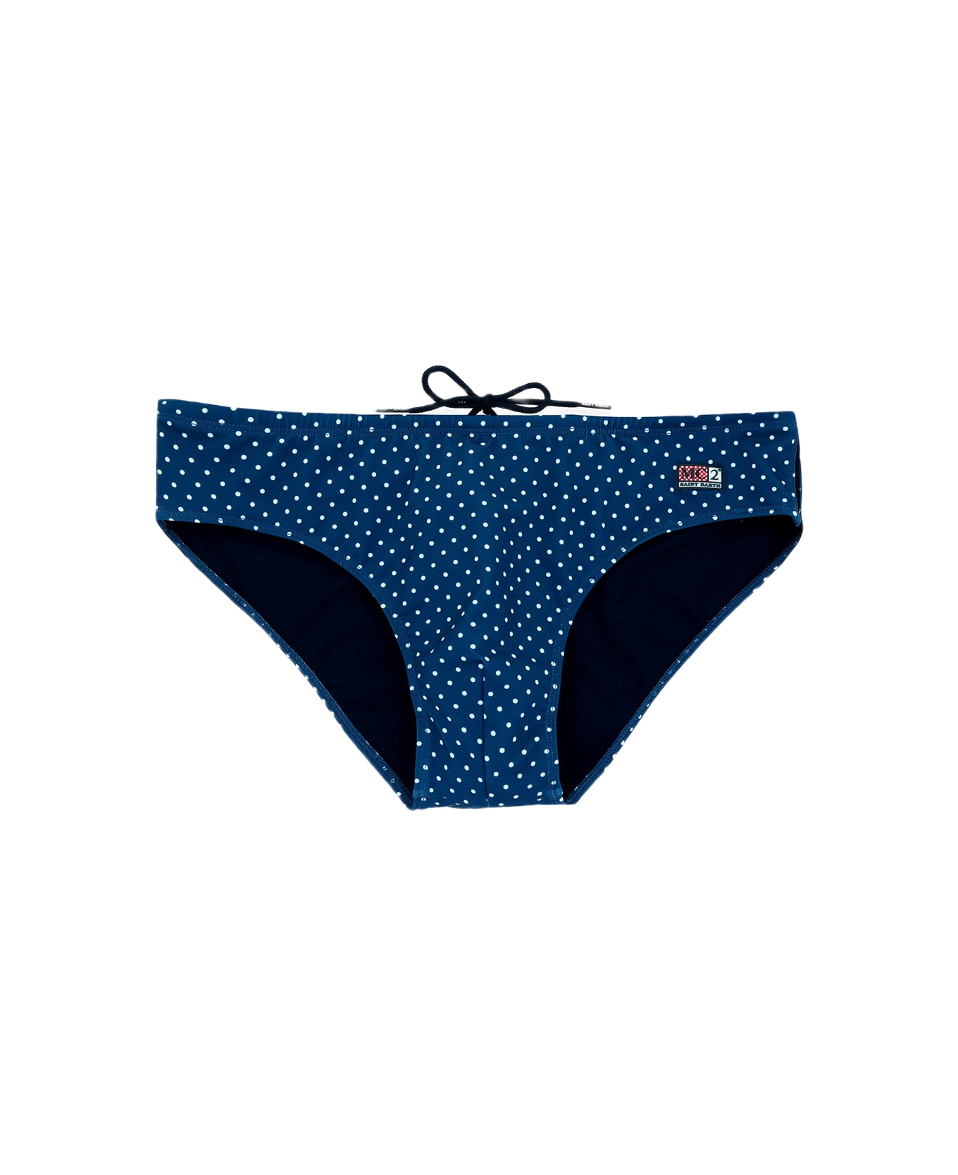 MC2 Saint Barth Man Polka Dots Swim Briefs Cayo - BLUE
