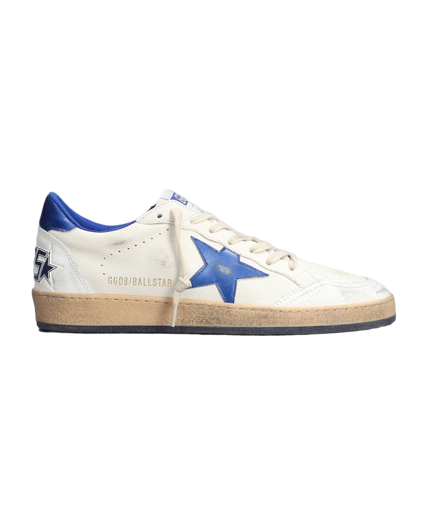 Golden Goose Ball Star Sneakers In White Leather - white