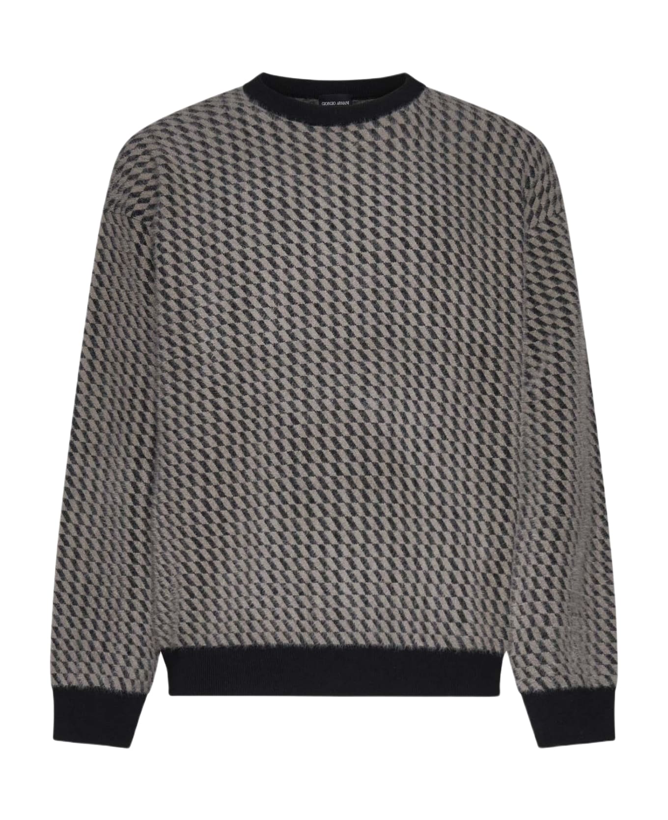 Giorgio Armani Geometric Motif Wool-blend Sweater - Beige nero