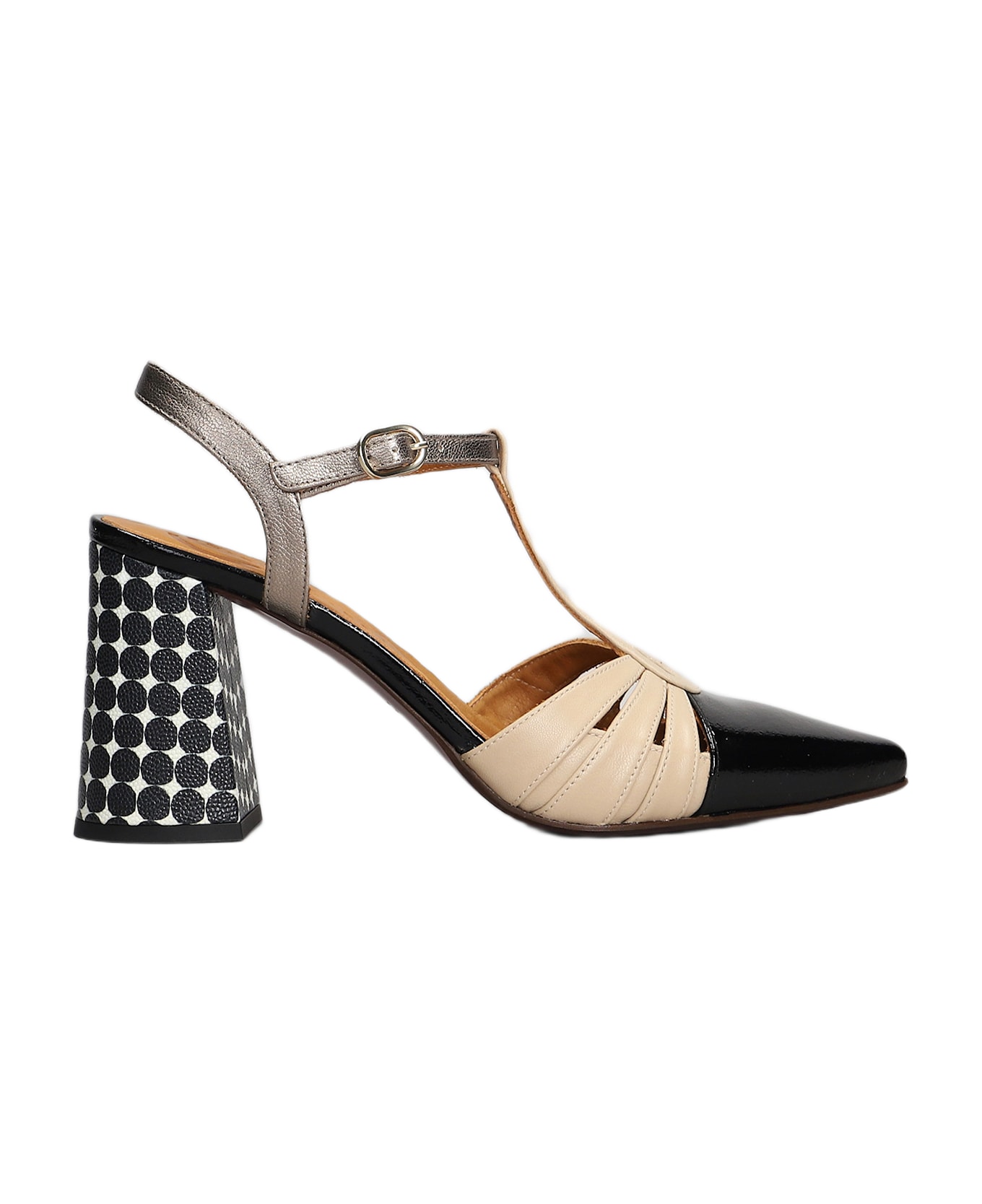 Chie Mihara Pumps In Black Leather And Fabric - black