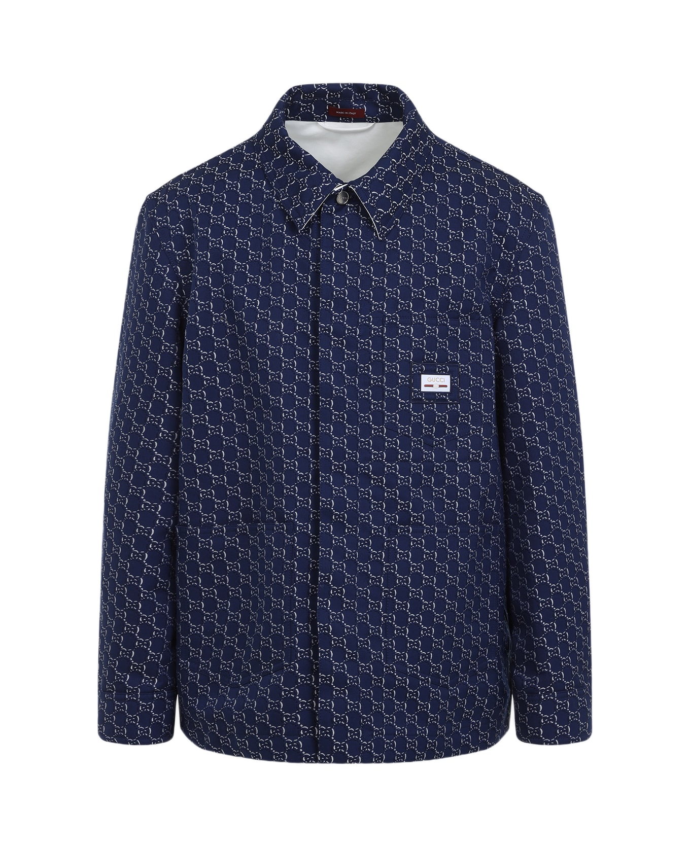 Gucci Gg Logo Shirt - Blue White