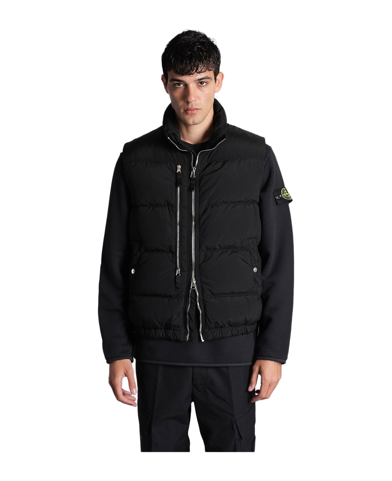 Stone Island Puffer In Black Polyamide - black