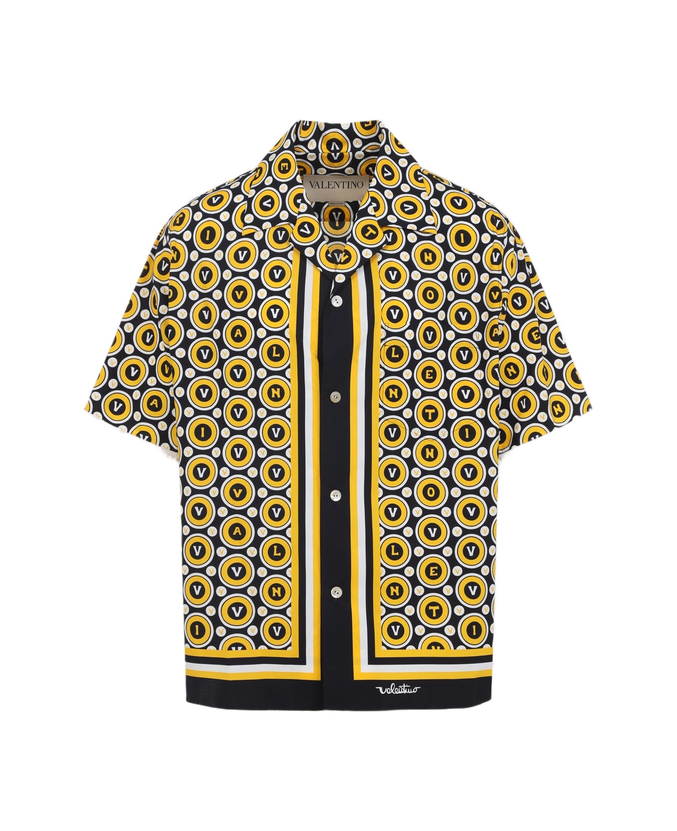 Valentino Bowling Shirt - Clp Nero Giallo Avorio