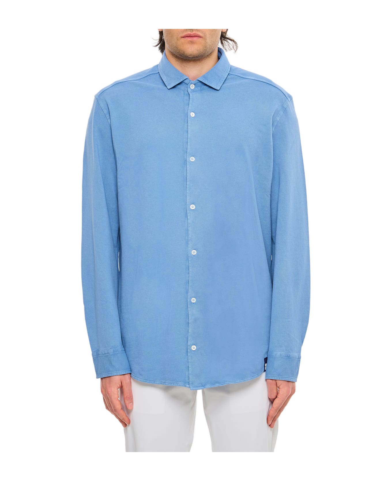 Drumohr Piquet Shirt - Clear Blue