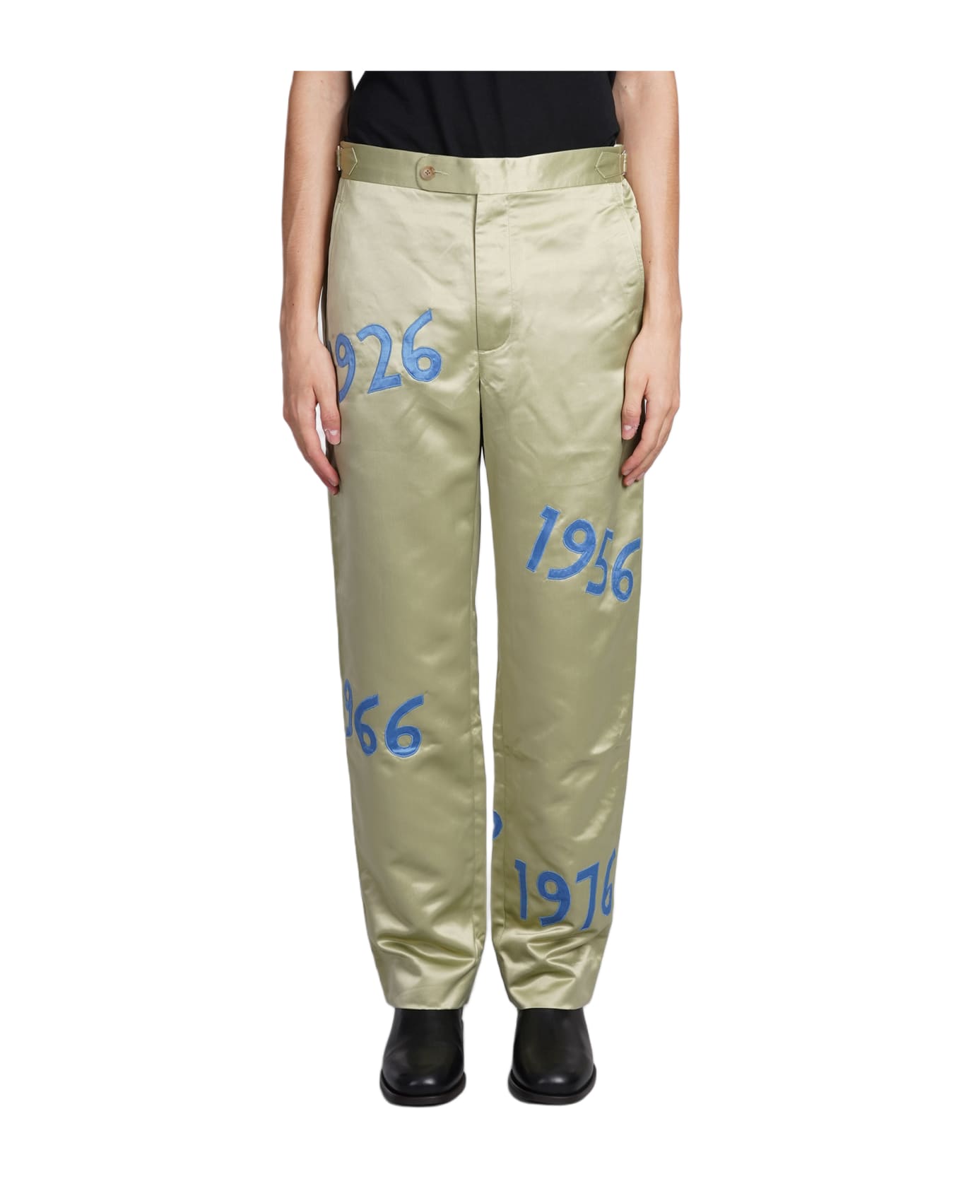 Bode Pants In Green Polyester - green