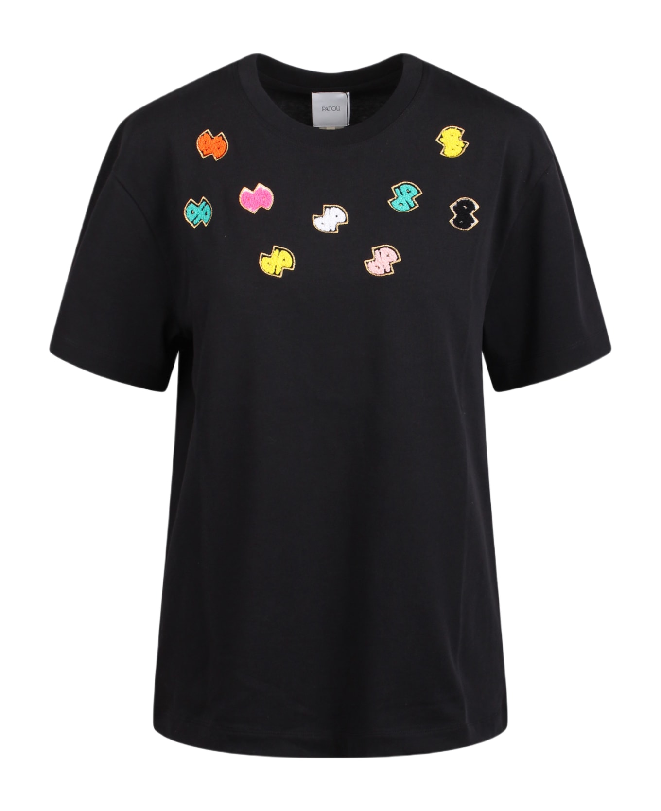 Patou Cotton T-shirt With Colorful Embroidered Logos