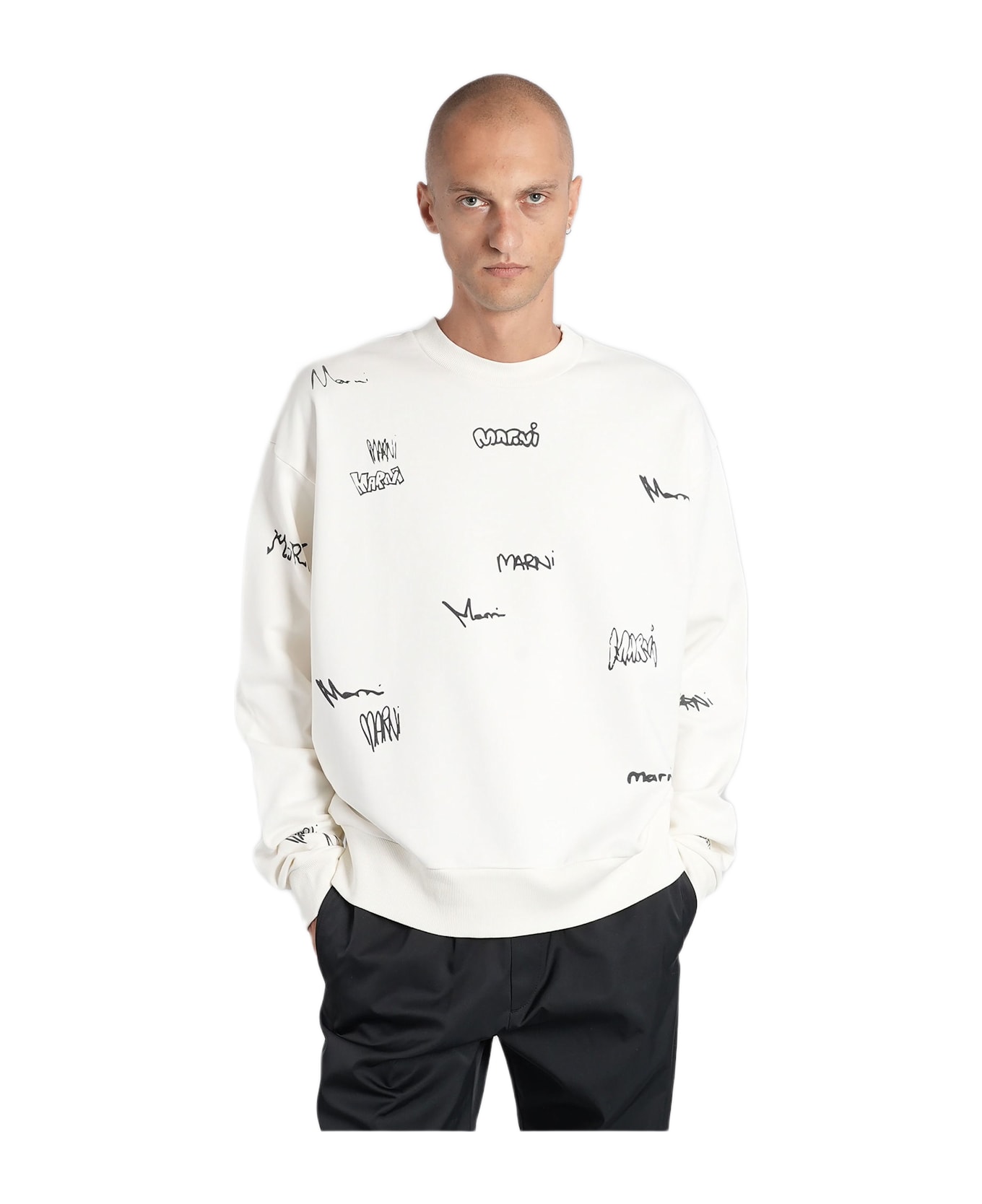 Marni Sweatshirt In White Cotton - white