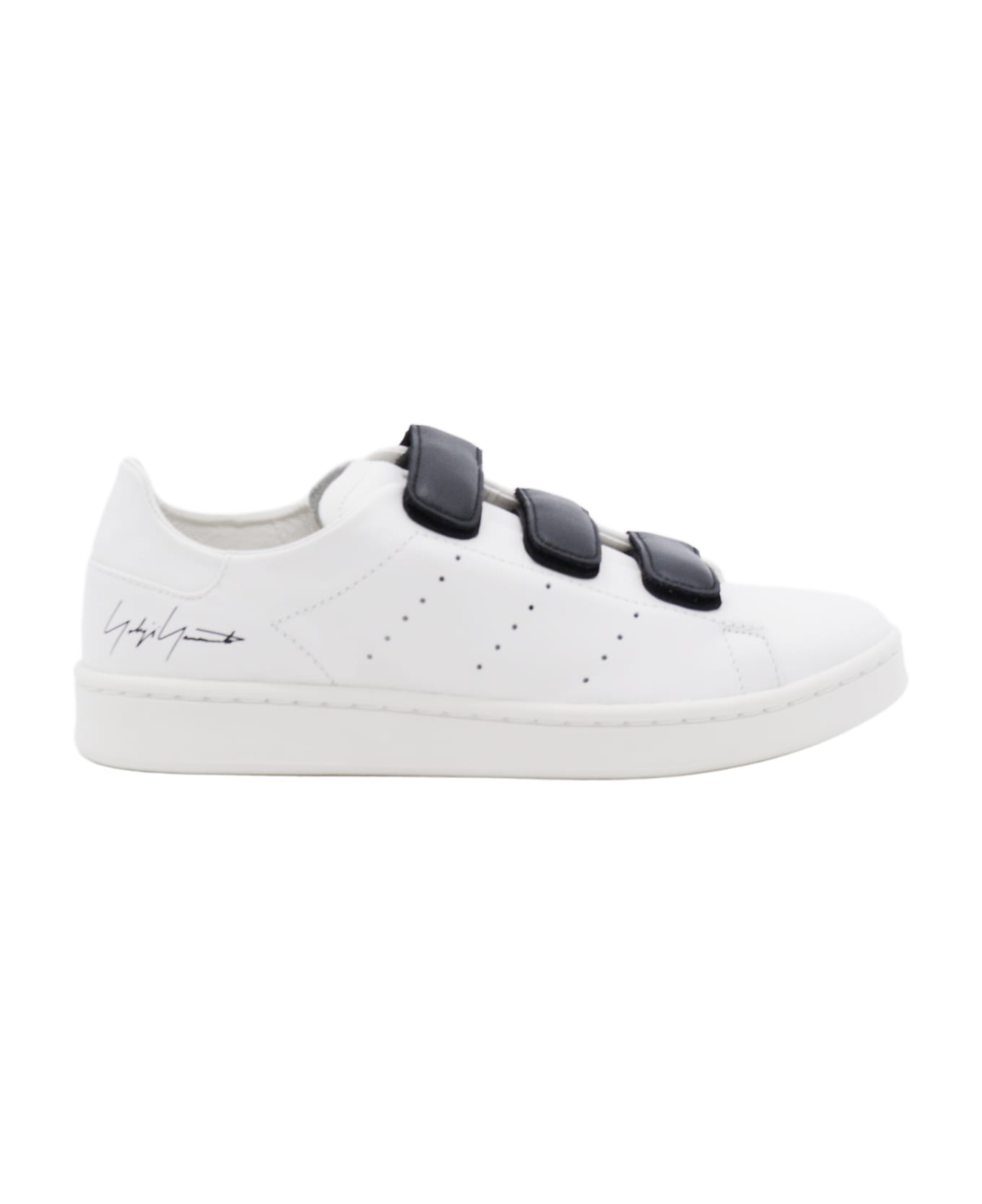 Y-3 White Leather Stan Smith Y-3 Sneakers - ORBIT GREY/ORBIT GREY/BLACK