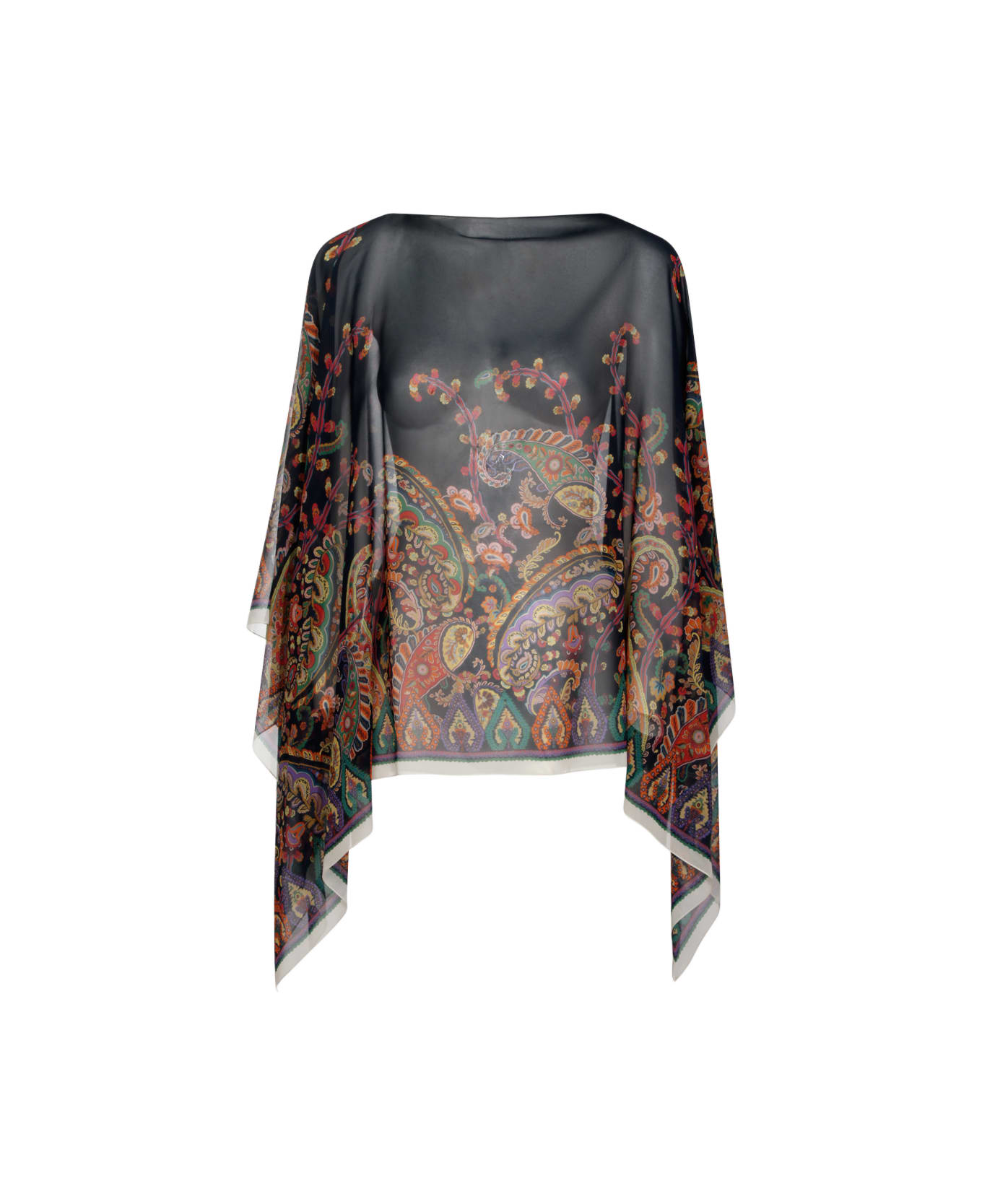 Etro Navy Silk Top - NAVY/MULTI