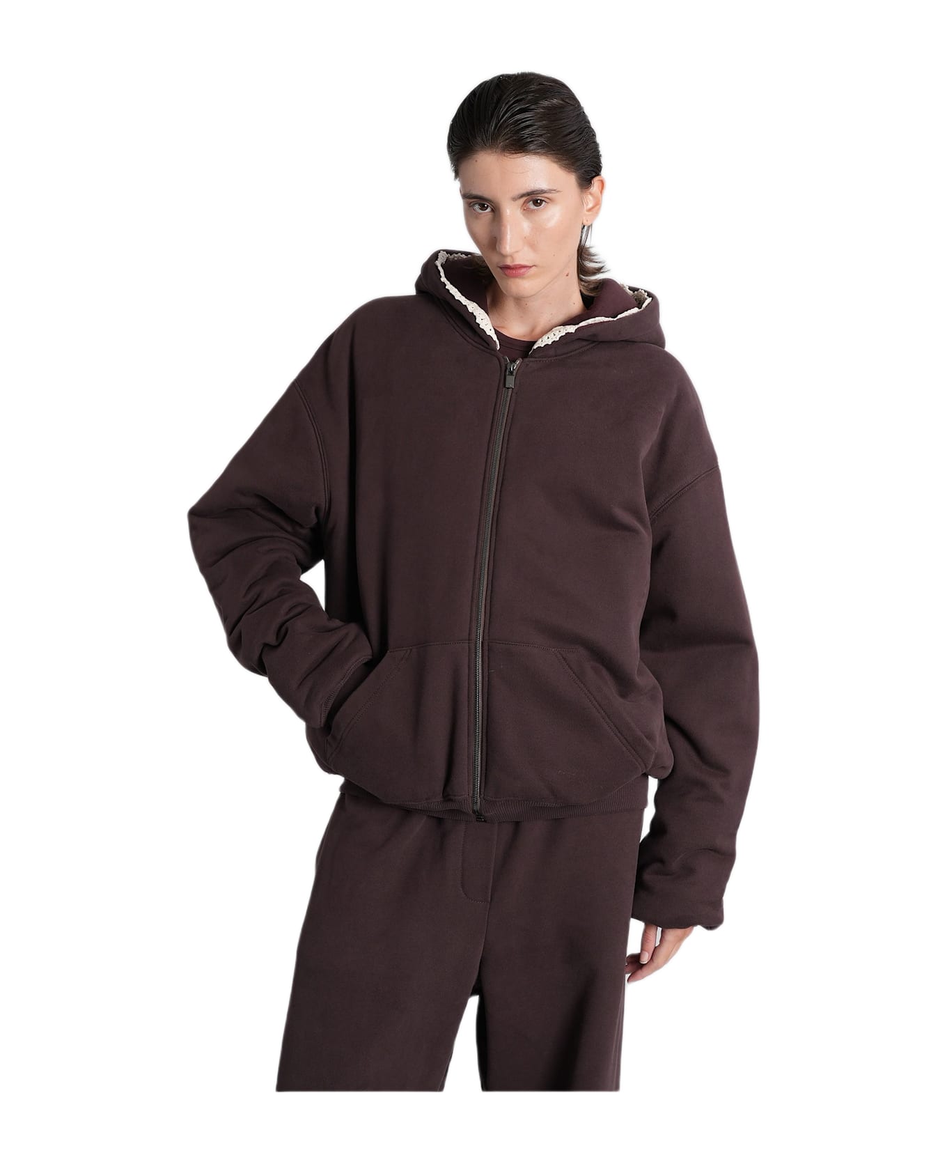 Magda Butrym Hoodie 02 Casual Jacket In Brown Cotton - brown