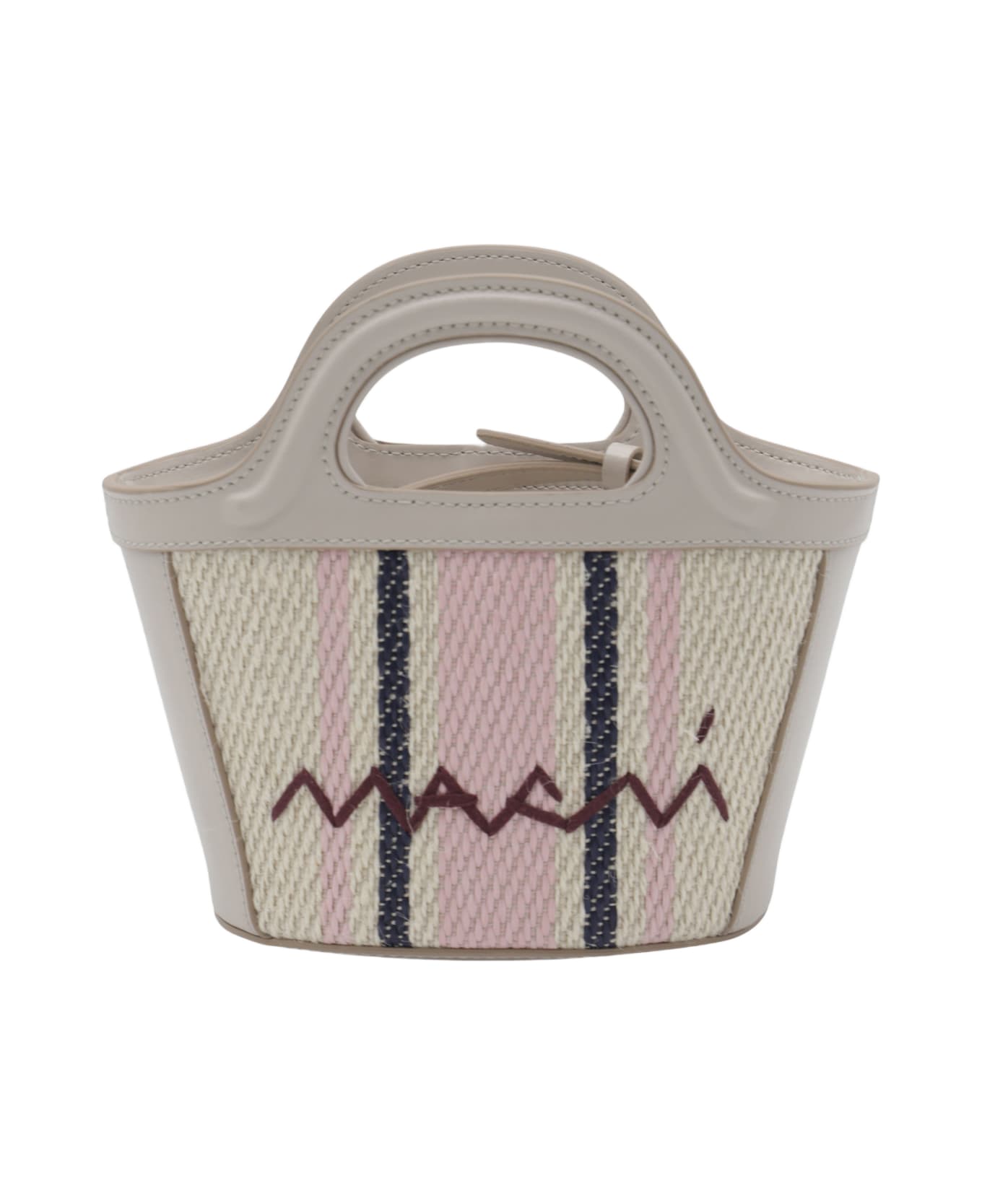 Marni White Tote - SILK WHITE/MACAROON/BLUE CHINA
