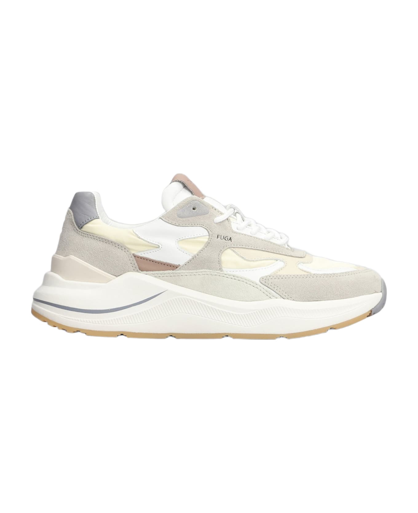 D.A.T.E. Fuga Sneakers In Beige Suede And Fabric - beige