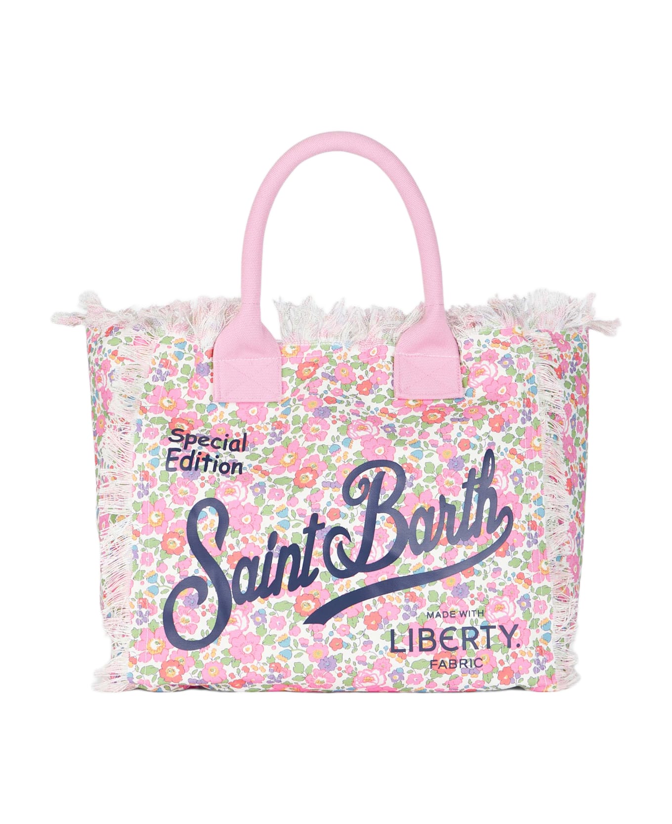 MC2 Saint Barth Betsy Cotton Canvas Vanity Liberty Tote Bag |made With Liberty Fabric - PINK