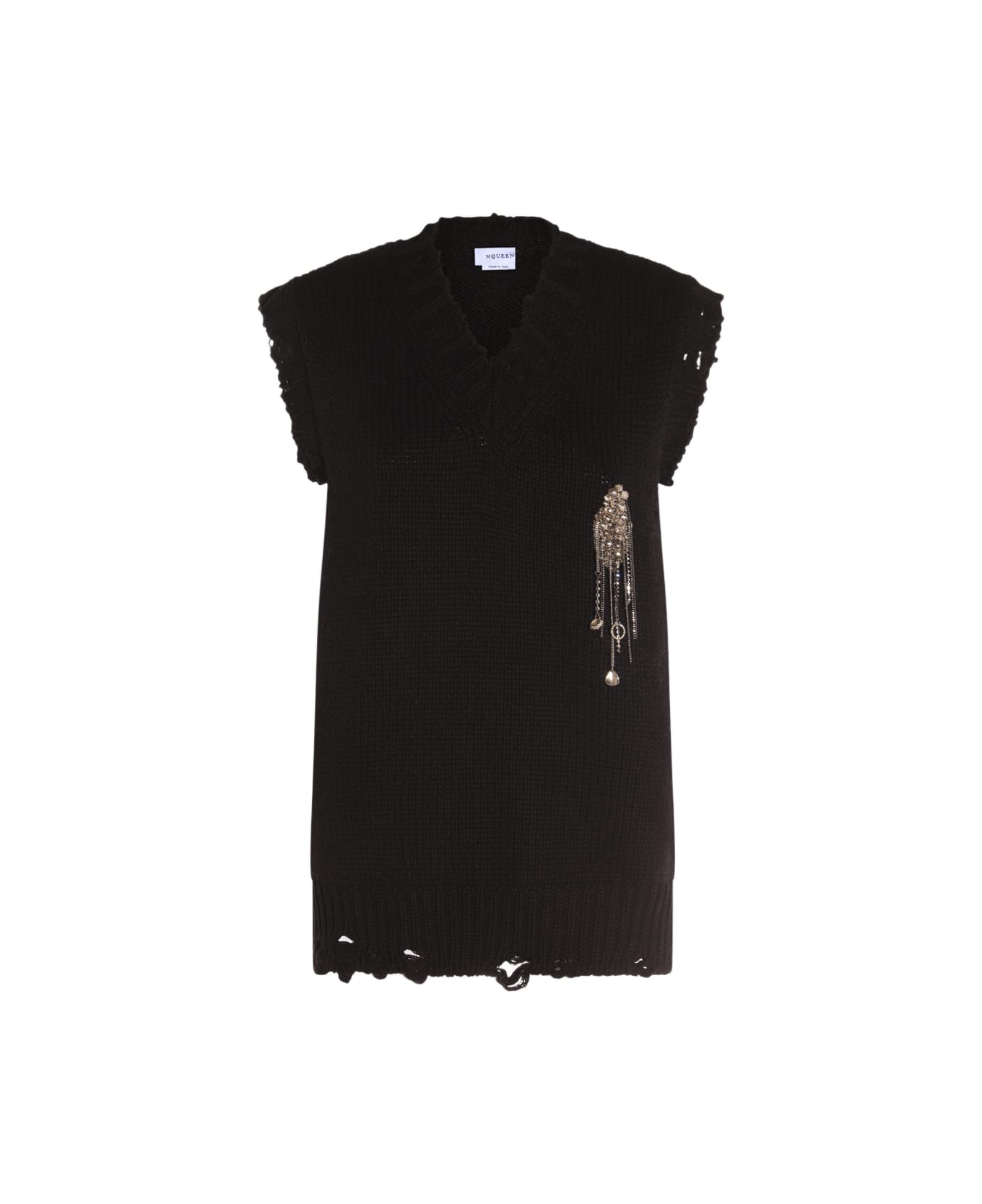 Alexander McQueen Black Wool Knitwear - Black