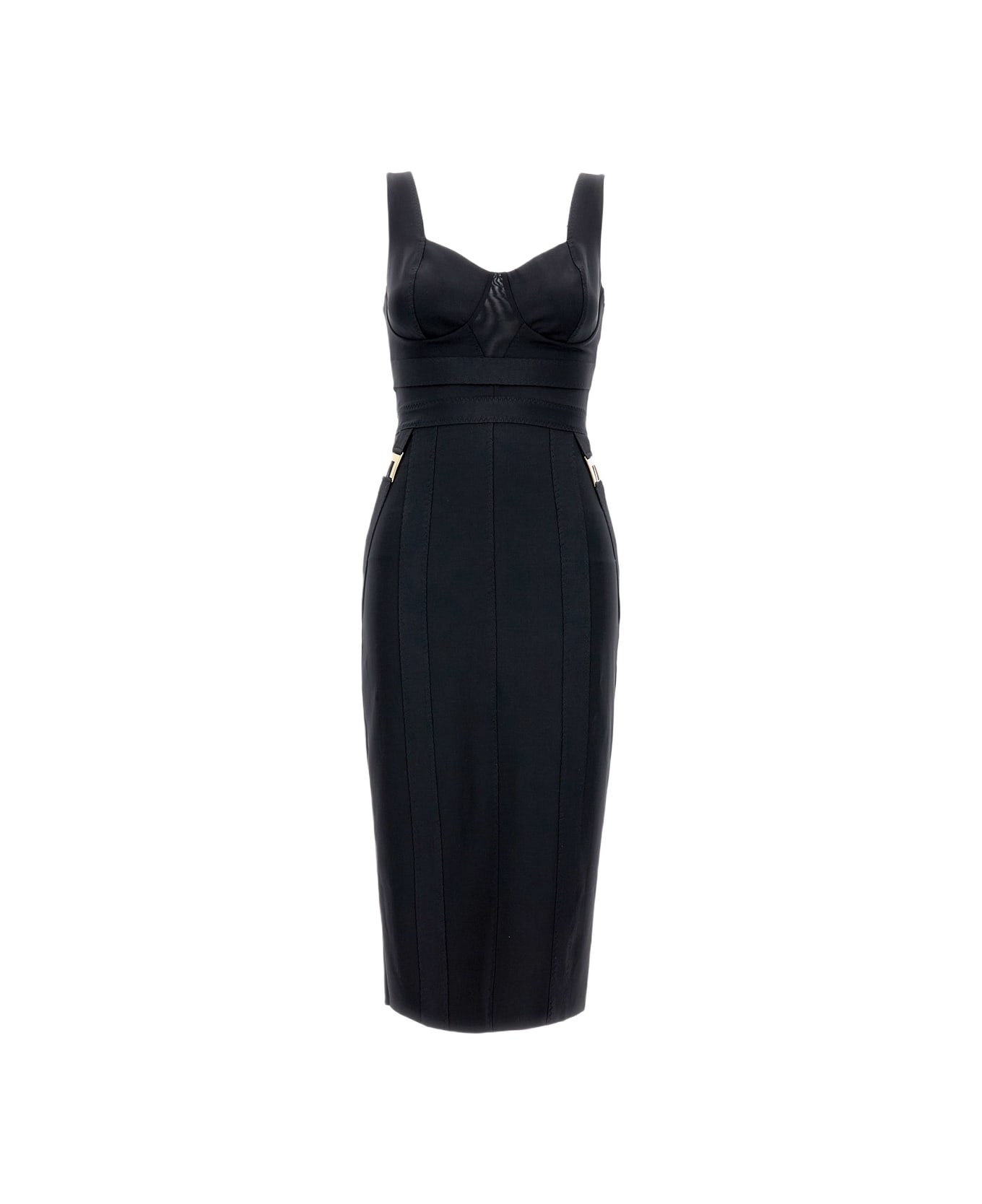 Elisabetta Franchi Midi Dress - Black