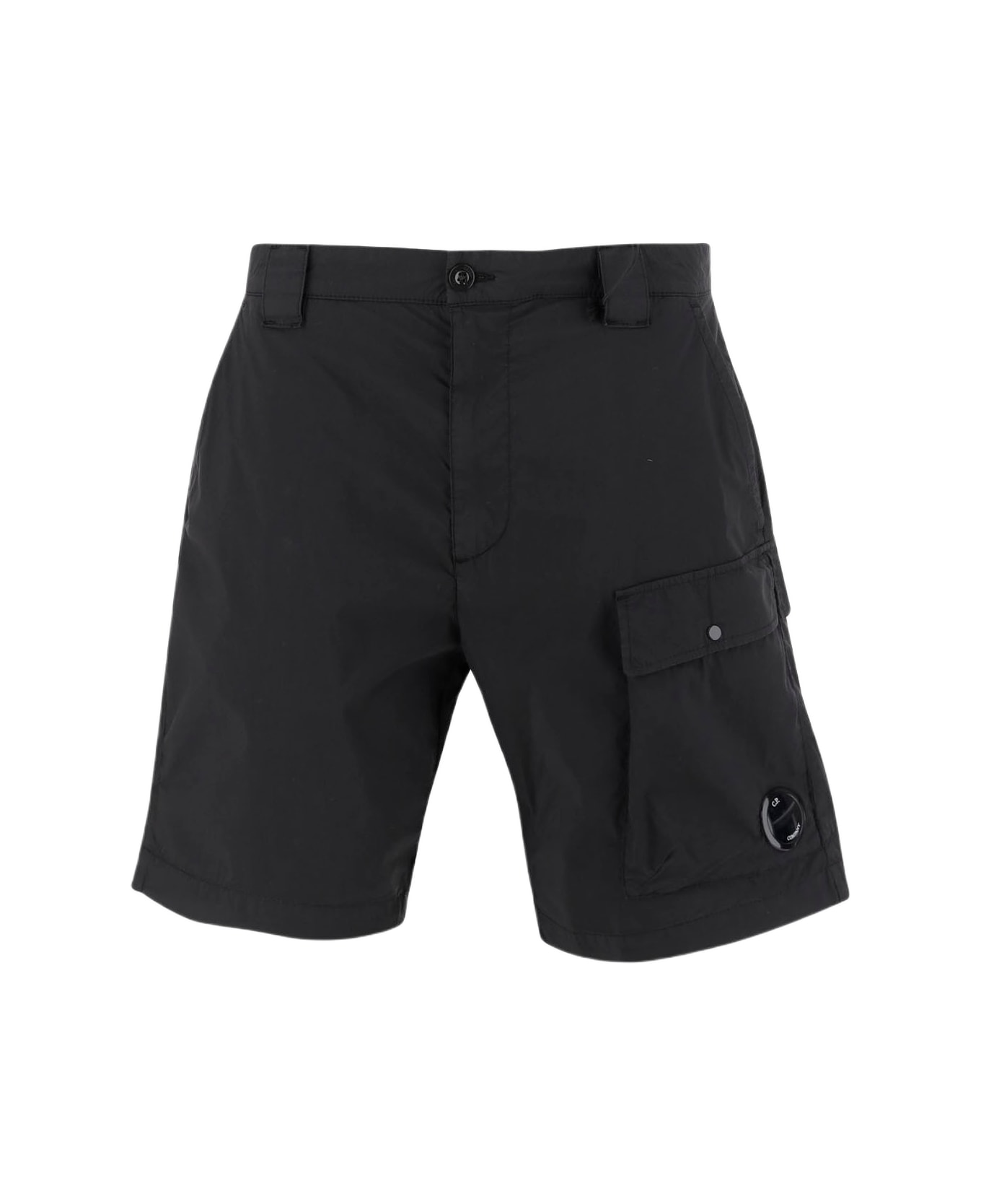 C.P. Company Stretch Cotton Blend Cargo Shorts - Black