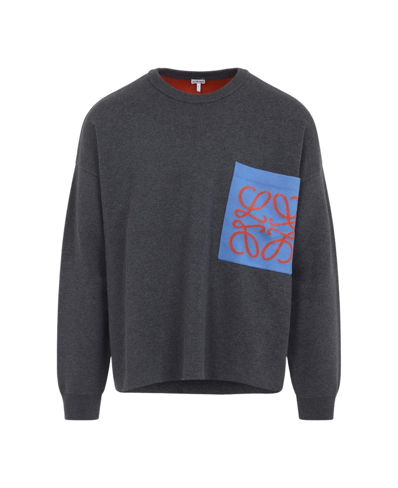 Loewe Anagram Pocket Sweater - Grey Blue