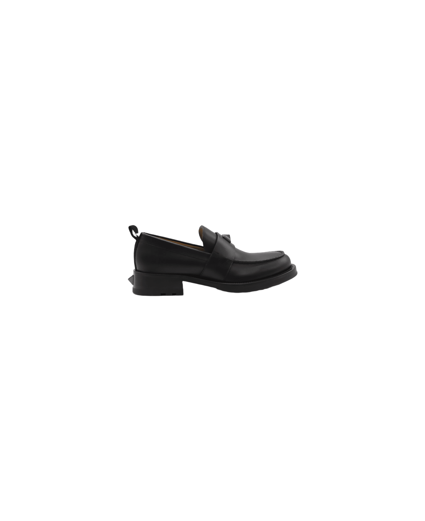 Valentino Garavani Roman Stud Leather Loafers - Black