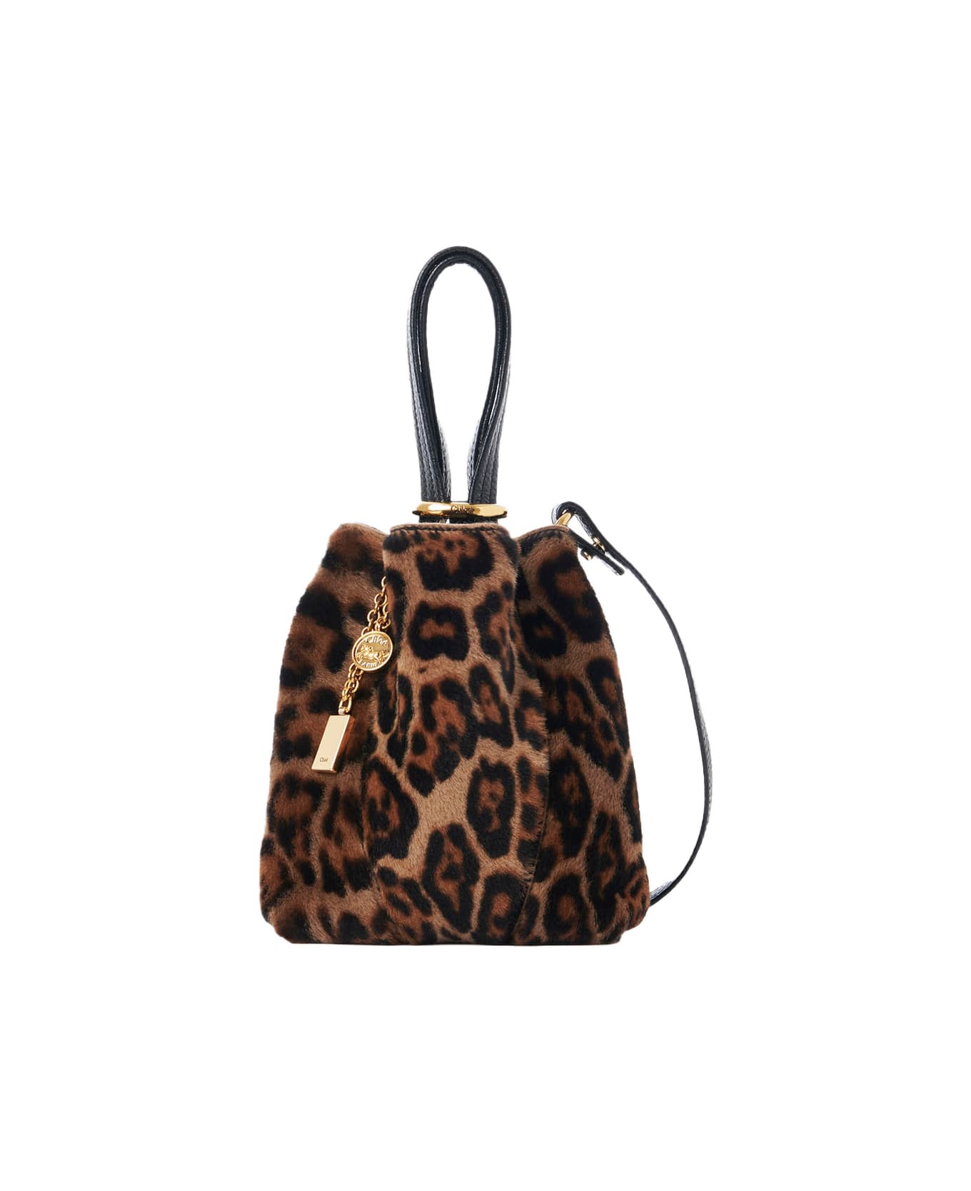 Chloé Small Sheraling Tote Bag With Animal Print - Jungle Brown
