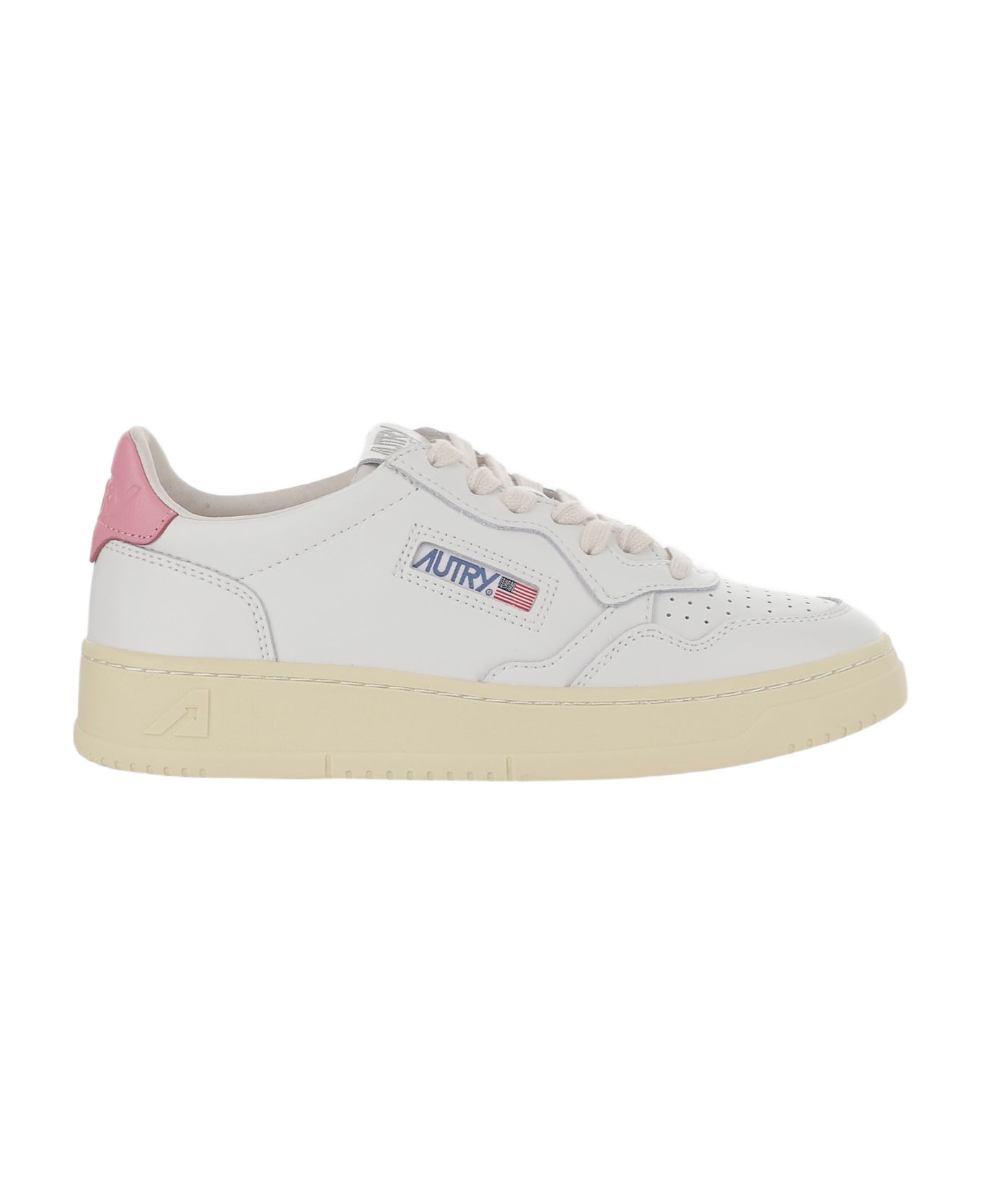 Autry Low Medalist Leather Sneakers - Pink