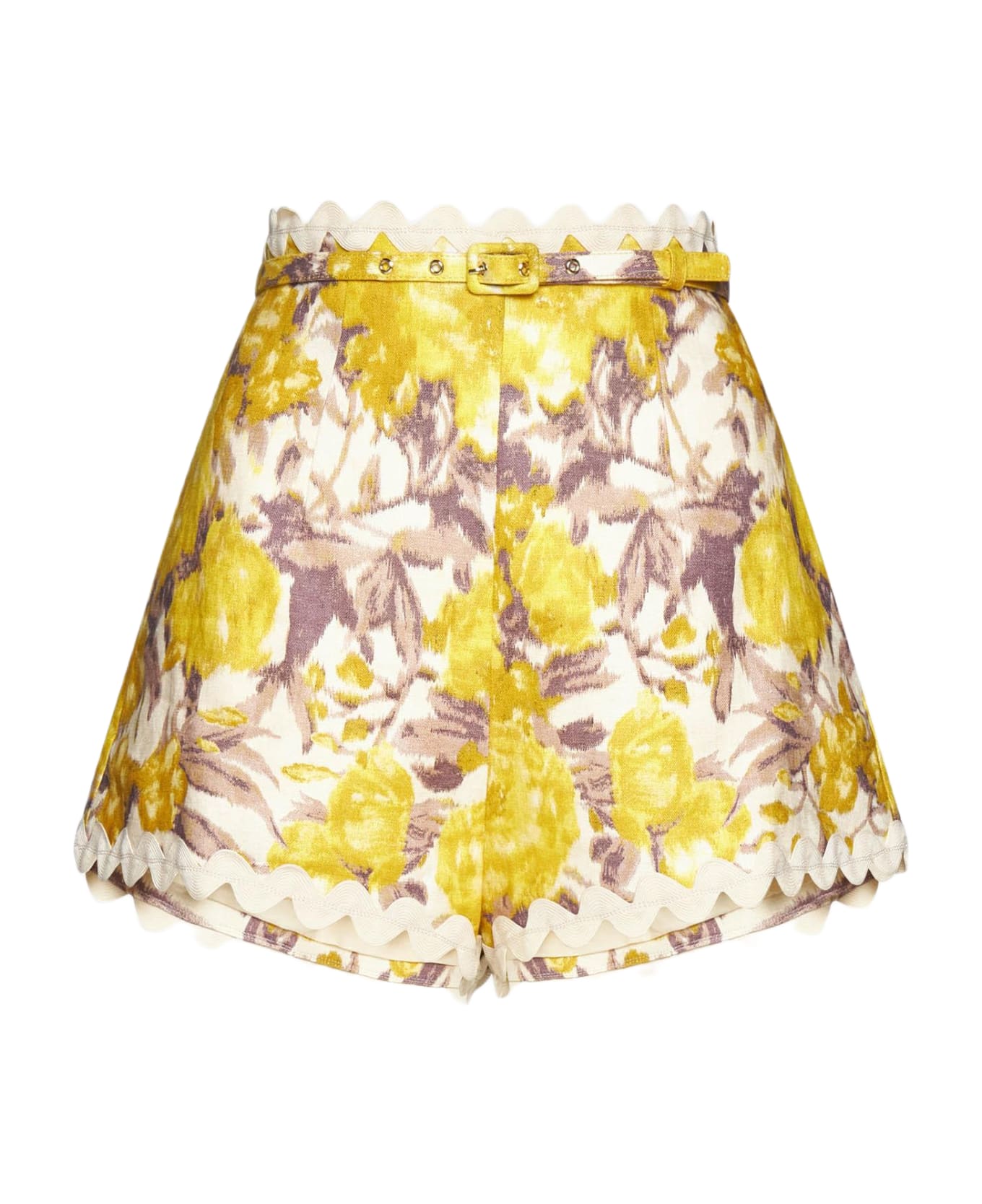Zimmermann High Tide Ric Rac Print Linen Shorts