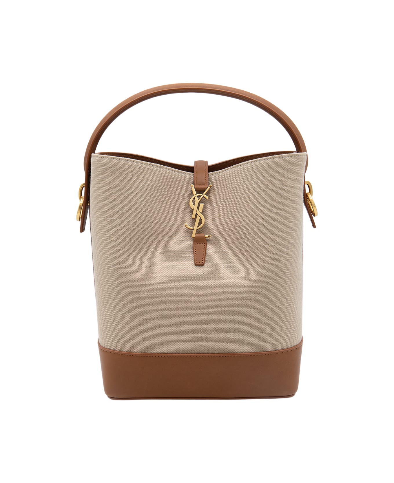 Saint Laurent Canvas And Leather Le 37 Satchel - DESERTDUSTBRICK