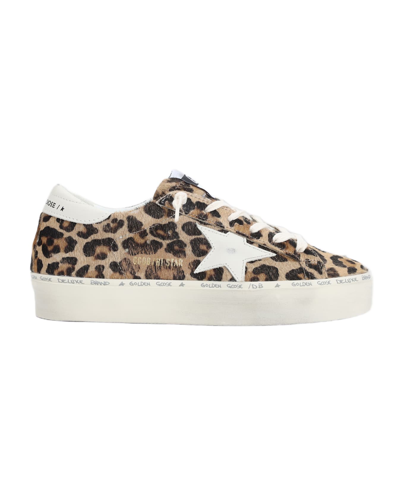 Golden Goose Hi Star Sneakers - Beige Brown Leo/beige