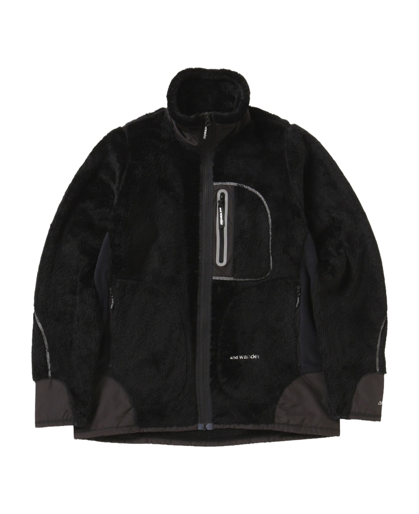 And Wander Black High Loft Fleece Jacket - Black