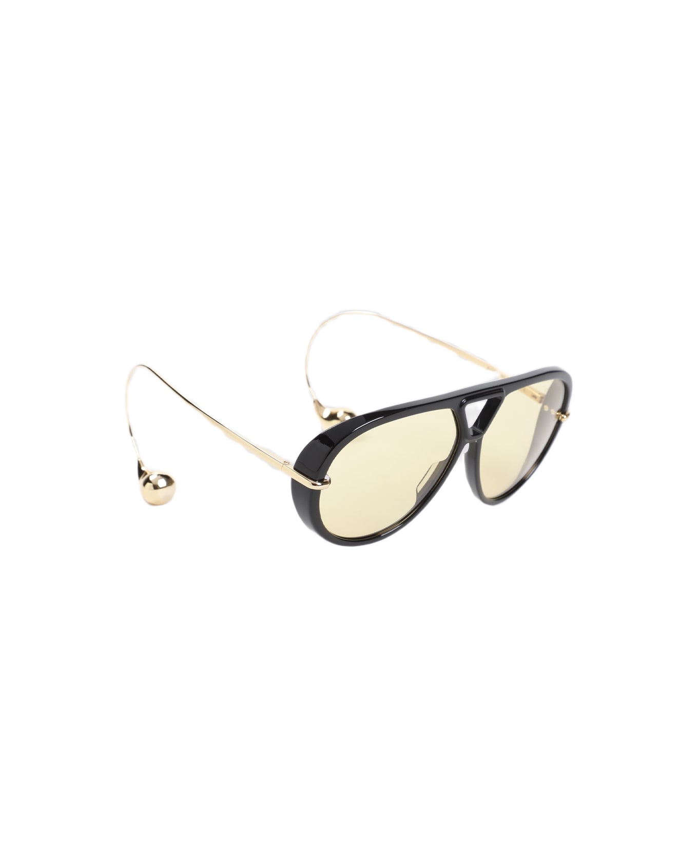 Bottega Veneta Acetate Sunglasses - Black Gold Yellow