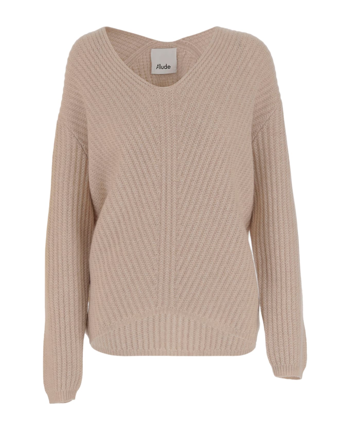 Allude Ribbed Cashmere Pullover - Beige