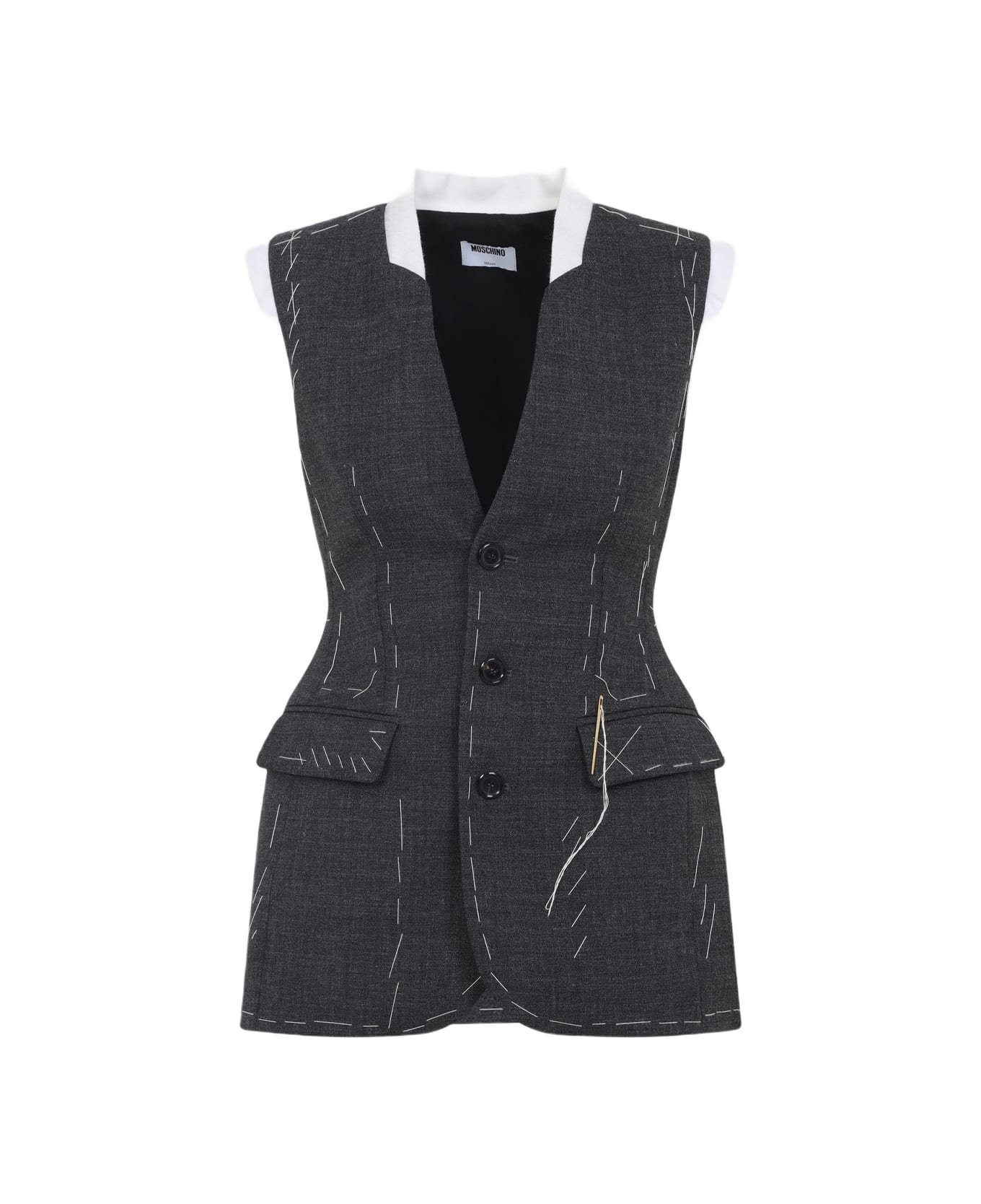 Moschino Wool Vest - Fantasia Grigio