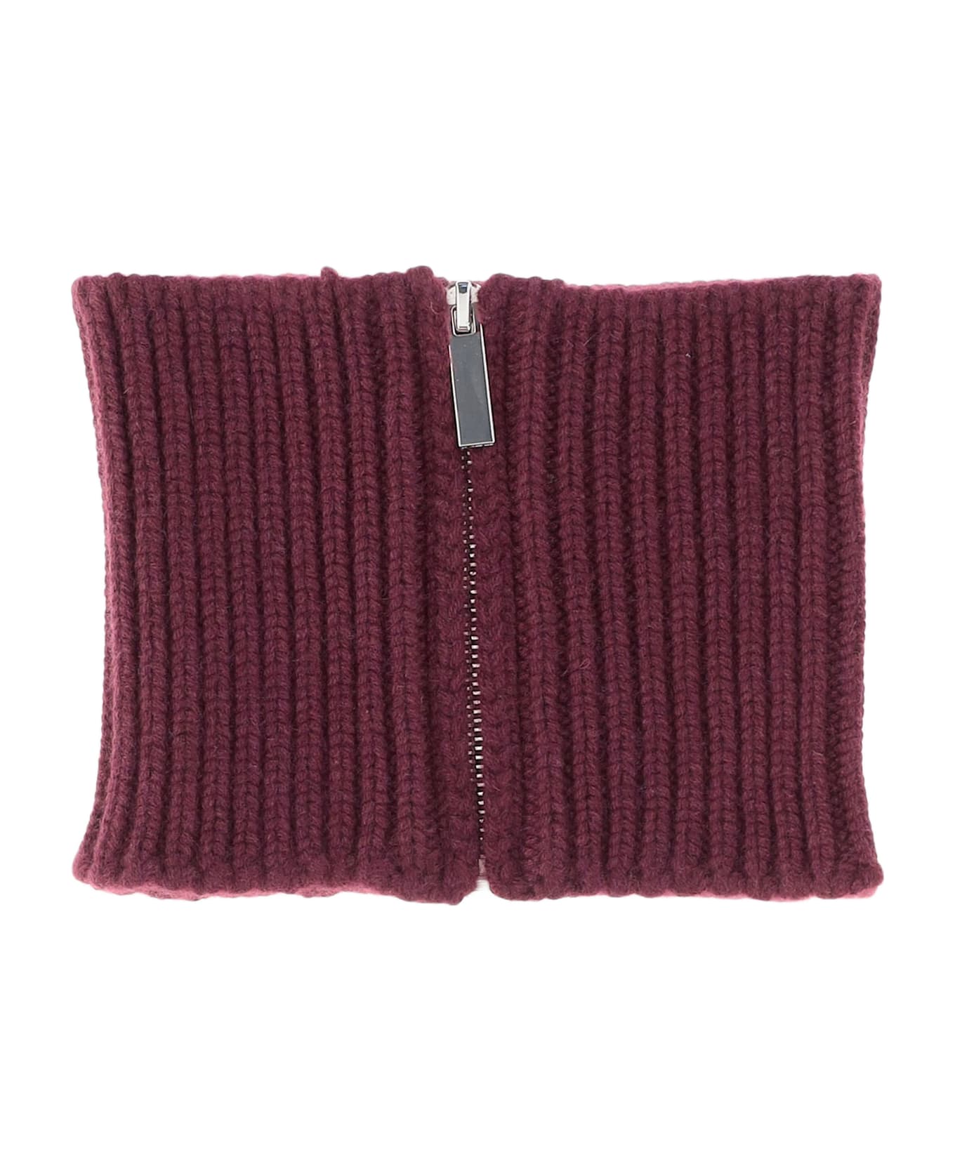 Sa Su Phi Cashmere Knit Cashmere Collar Scarf - Bordeaux