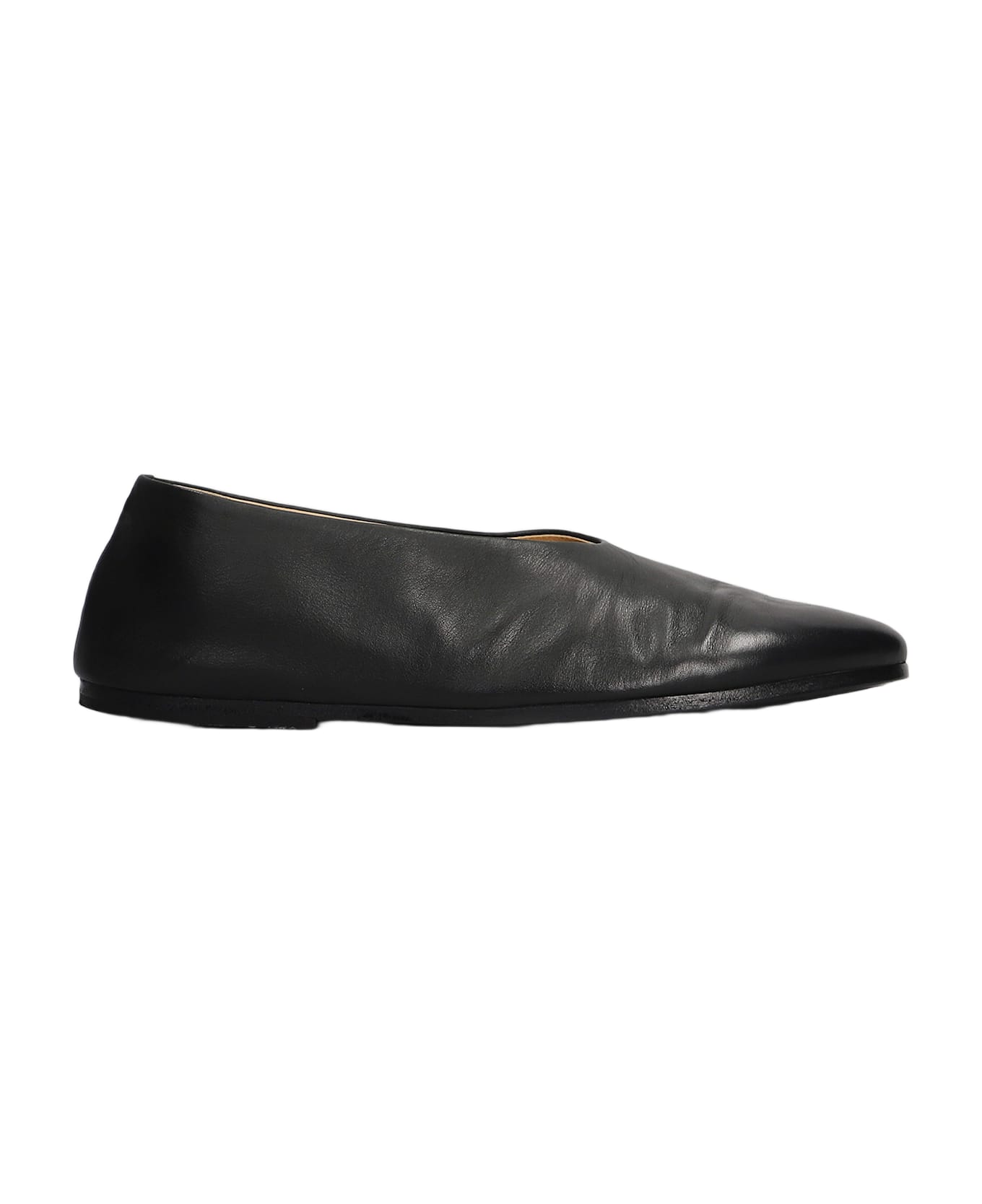 Marsell Coltellaccio Ballet Flats In Black Leather - black