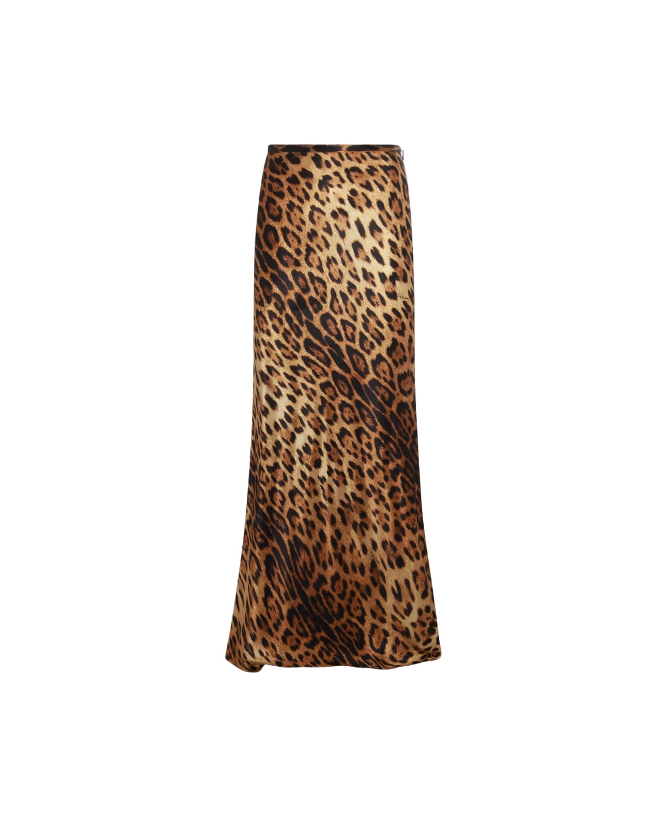 Roberto Cavalli Leopard Silk Skirt - Natural