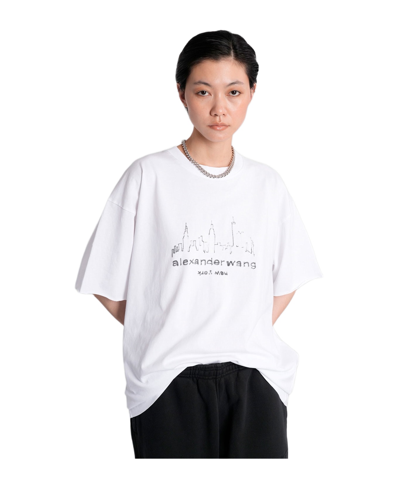 Alexander Wang T-shirt In White Cotton - white